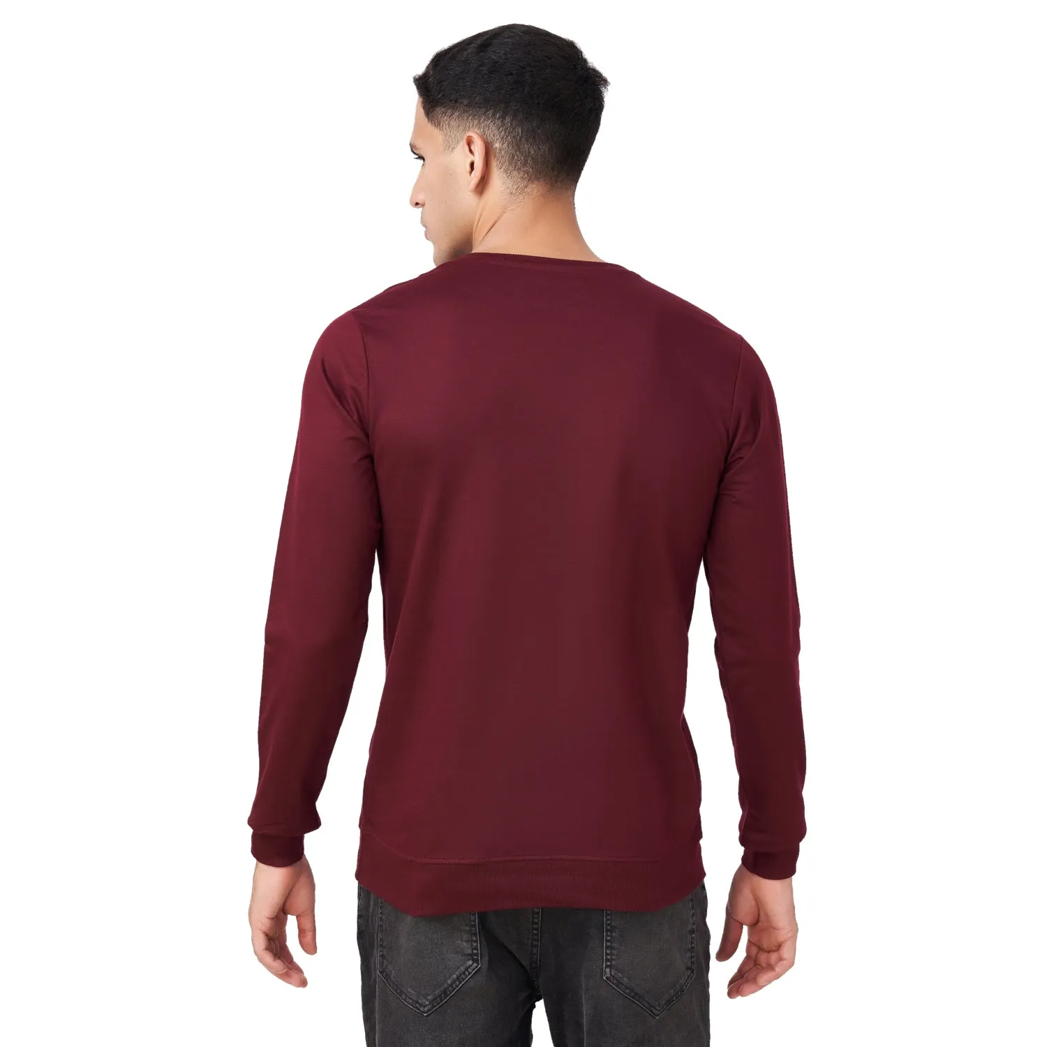 100% Cotton Round Neck Solid Regular Fit Full Sleeve Sweatshirt