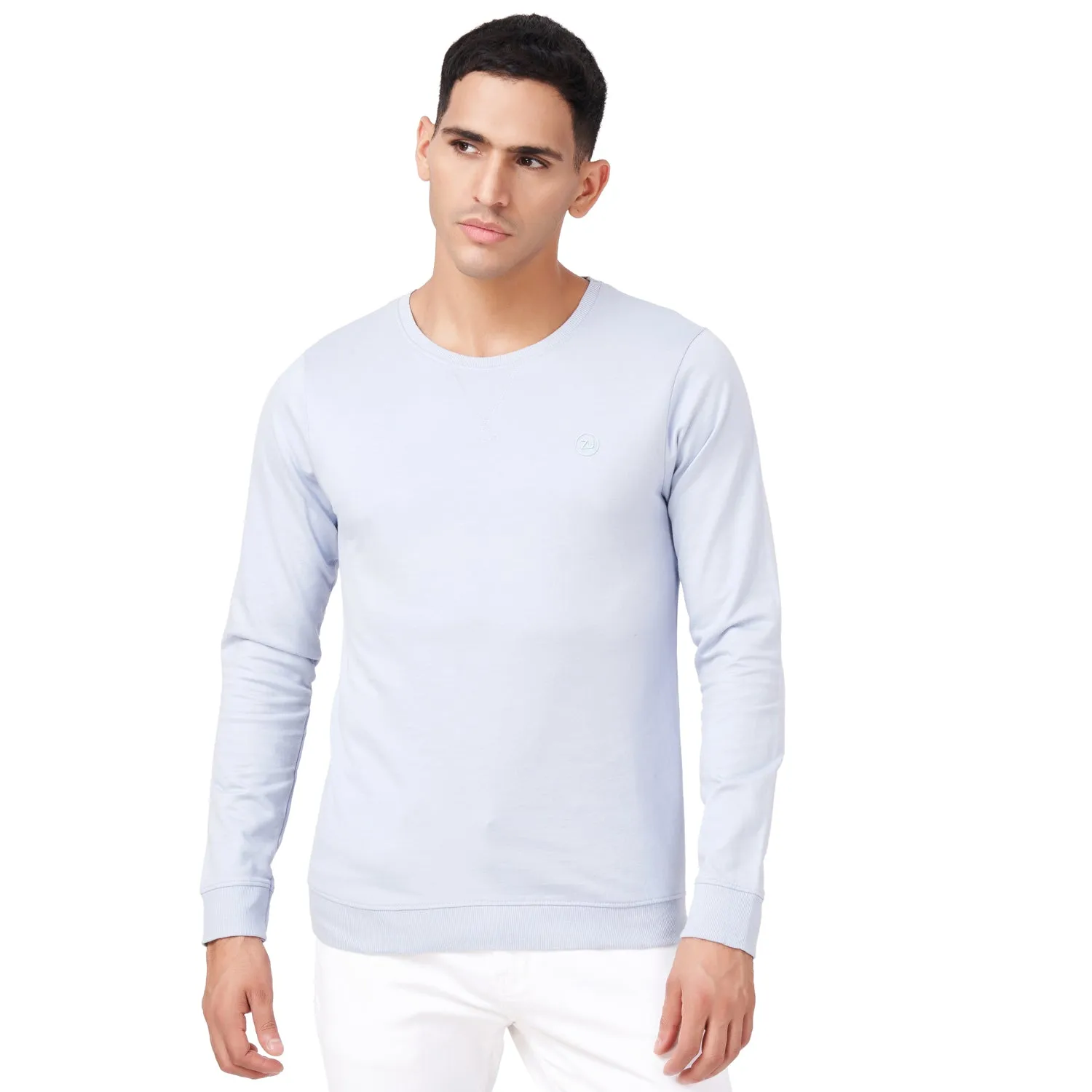 100% Cotton Round Neck Solid Regular Fit Full Sleeve Sweatshirt