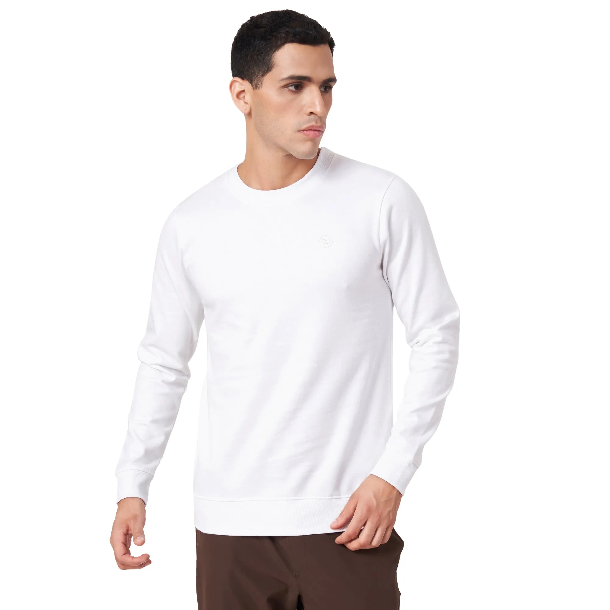 100% Cotton Round Neck Solid Regular Fit Full Sleeve Sweatshirt