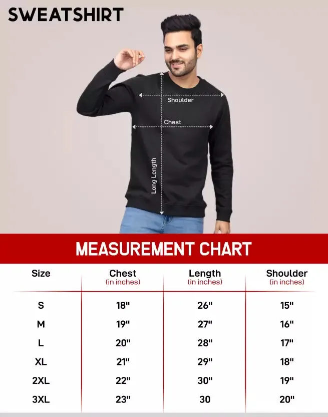 100% Cotton Round Neck Solid Regular Fit Full Sleeve Sweatshirt