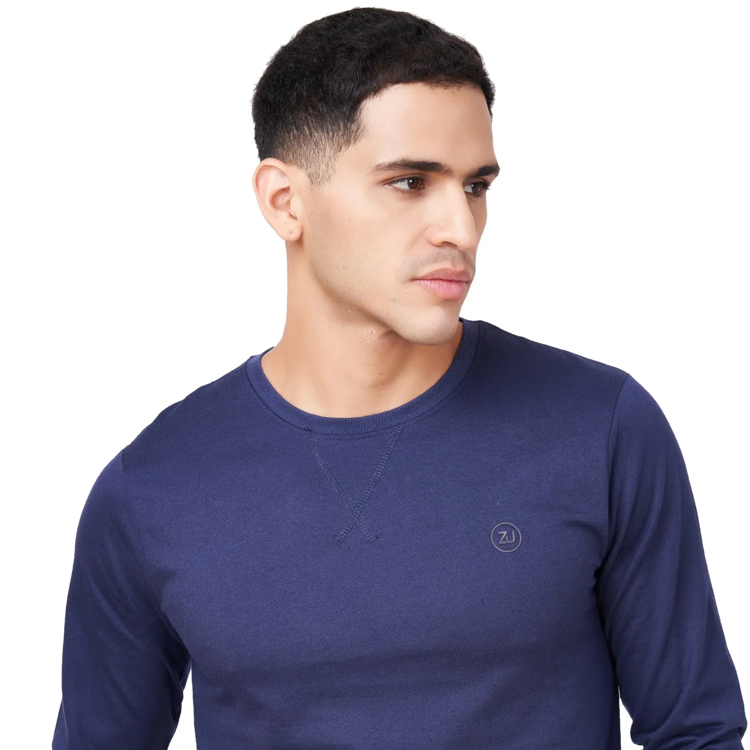 100% Cotton Round Neck Solid Regular Fit Full Sleeve Sweatshirt