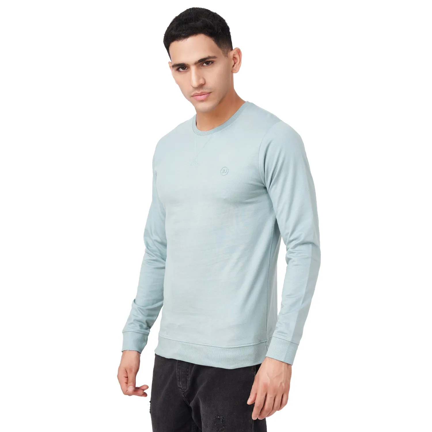 100% Cotton Round Neck Solid Regular Fit Full Sleeve Sweatshirt