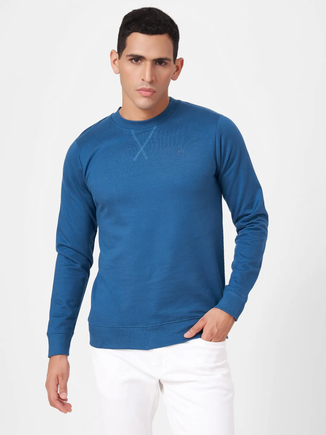 100% Cotton Round Neck Solid Regular Fit Full Sleeve Sweatshirt