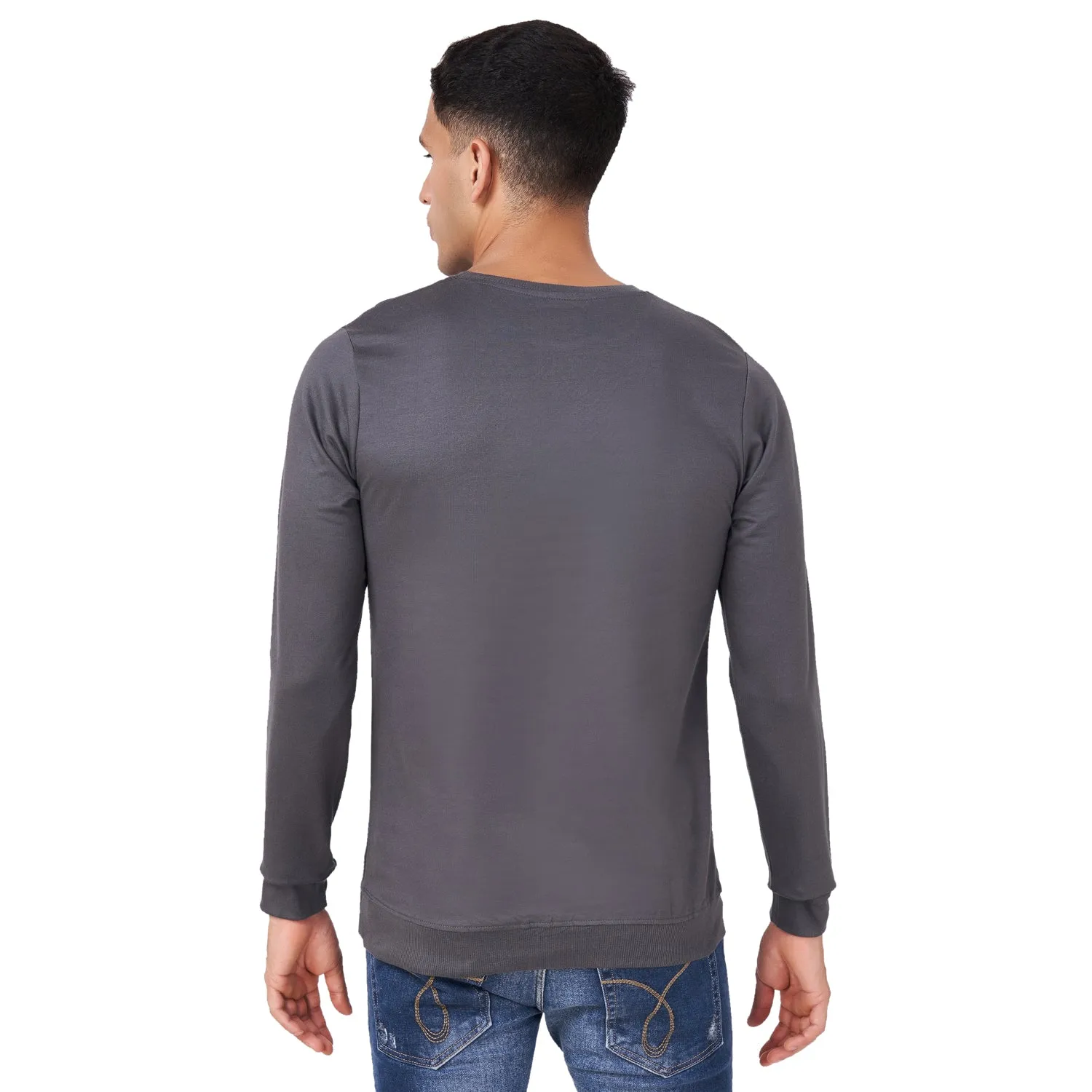 100% Cotton Round Neck Solid Regular Fit Full Sleeve Sweatshirt