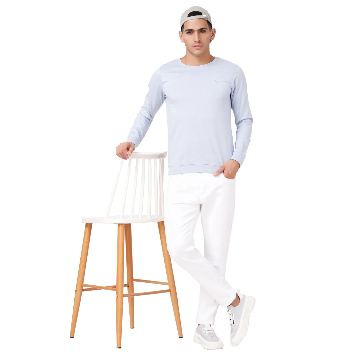 100% Cotton Round Neck Solid Regular Fit Full Sleeve Sweatshirt