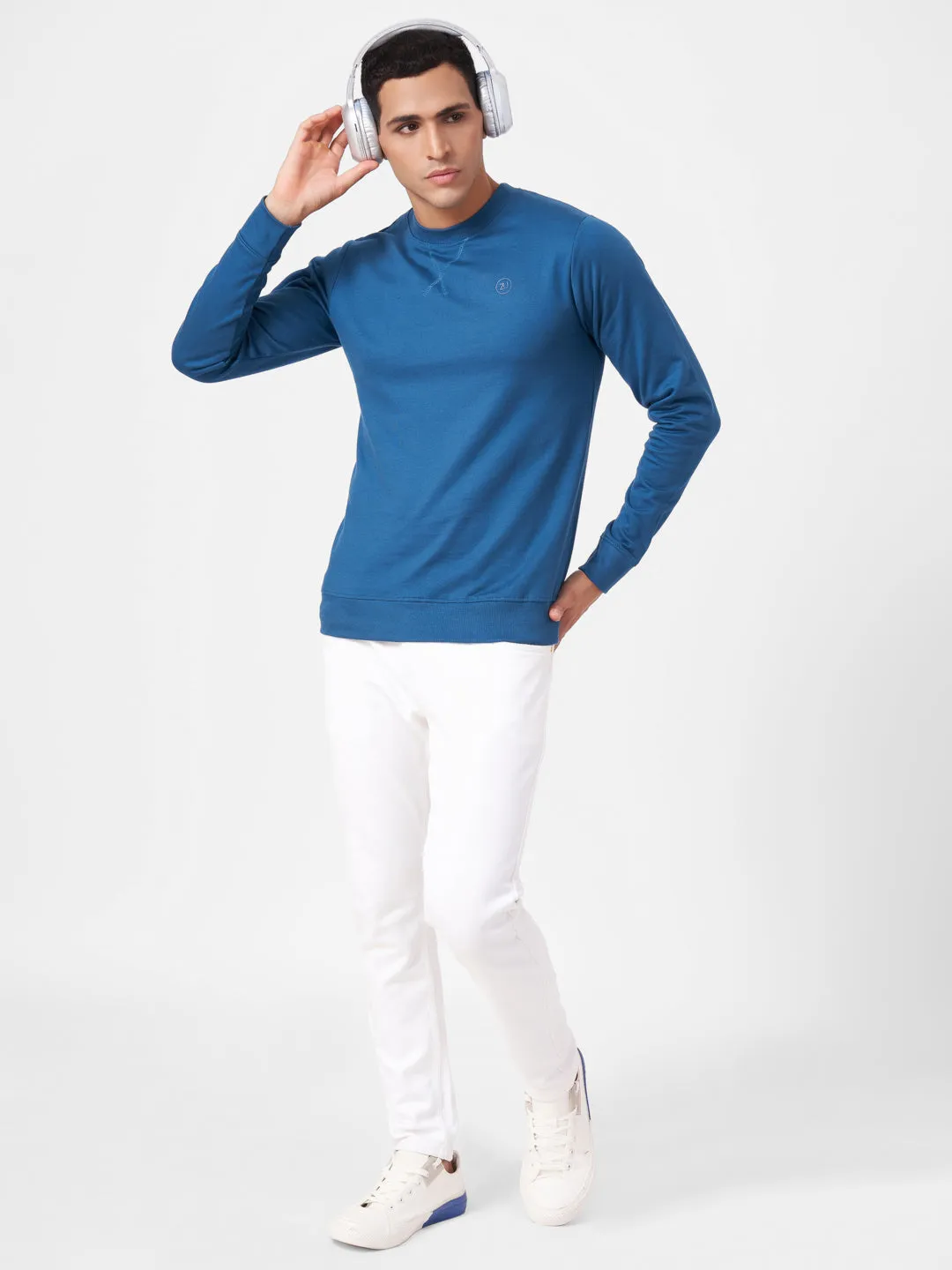 100% Cotton Round Neck Solid Regular Fit Full Sleeve Sweatshirt