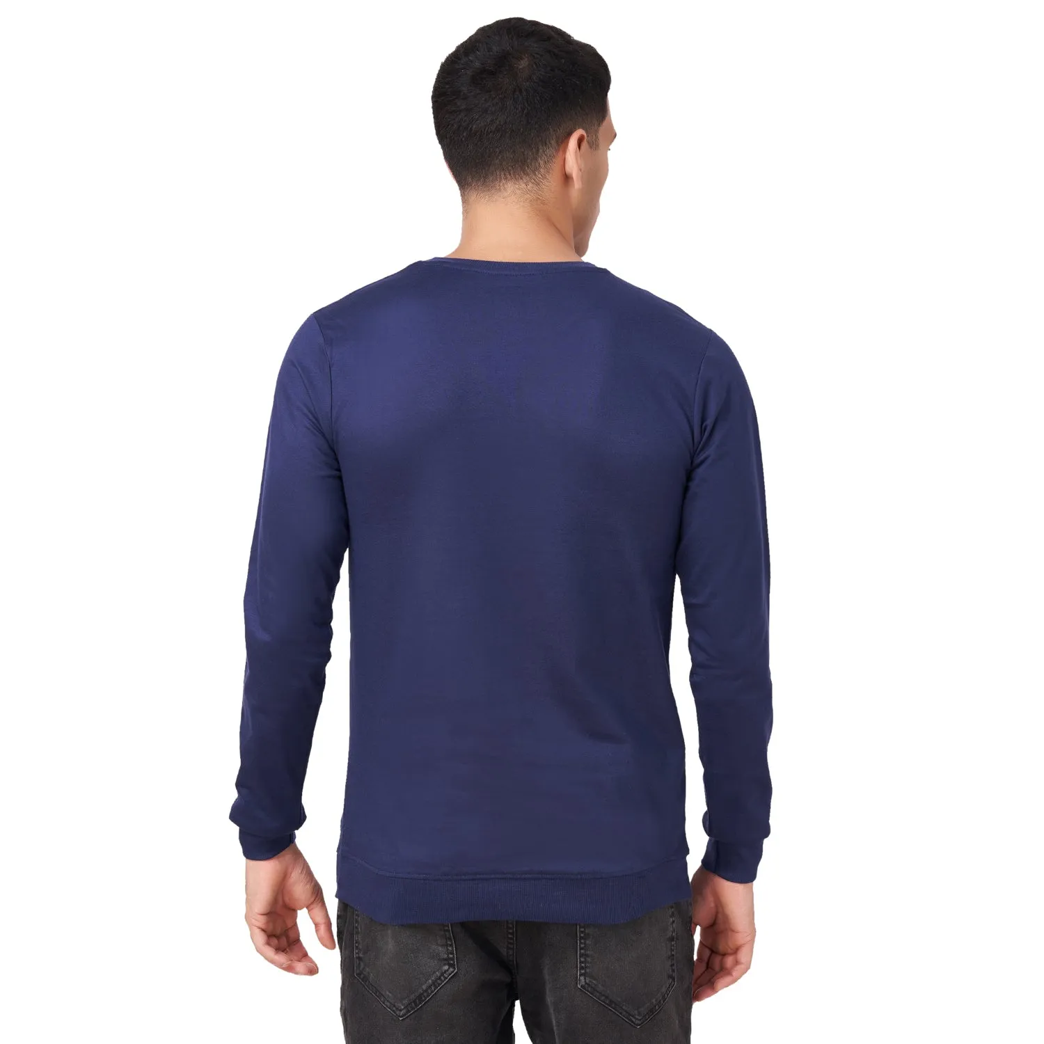 100% Cotton Round Neck Solid Regular Fit Full Sleeve Sweatshirt