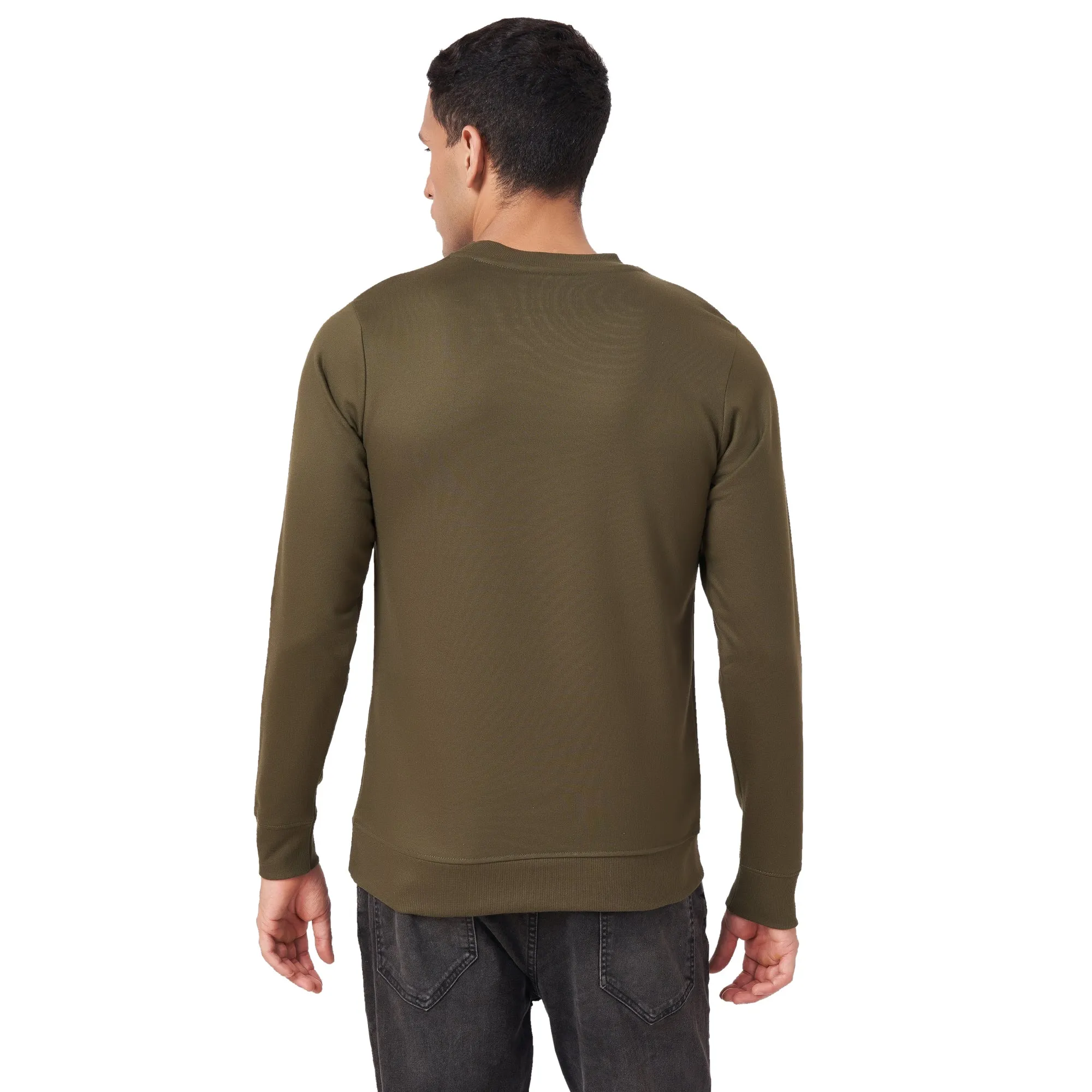 100% Cotton Round Neck Solid Regular Fit Full Sleeve Sweatshirt