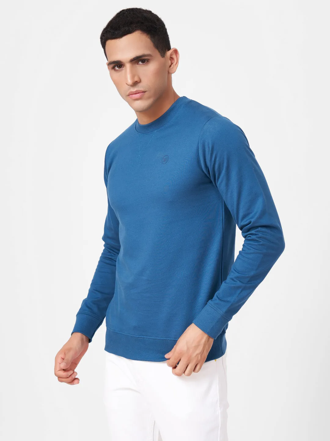 100% Cotton Round Neck Solid Regular Fit Full Sleeve Sweatshirt