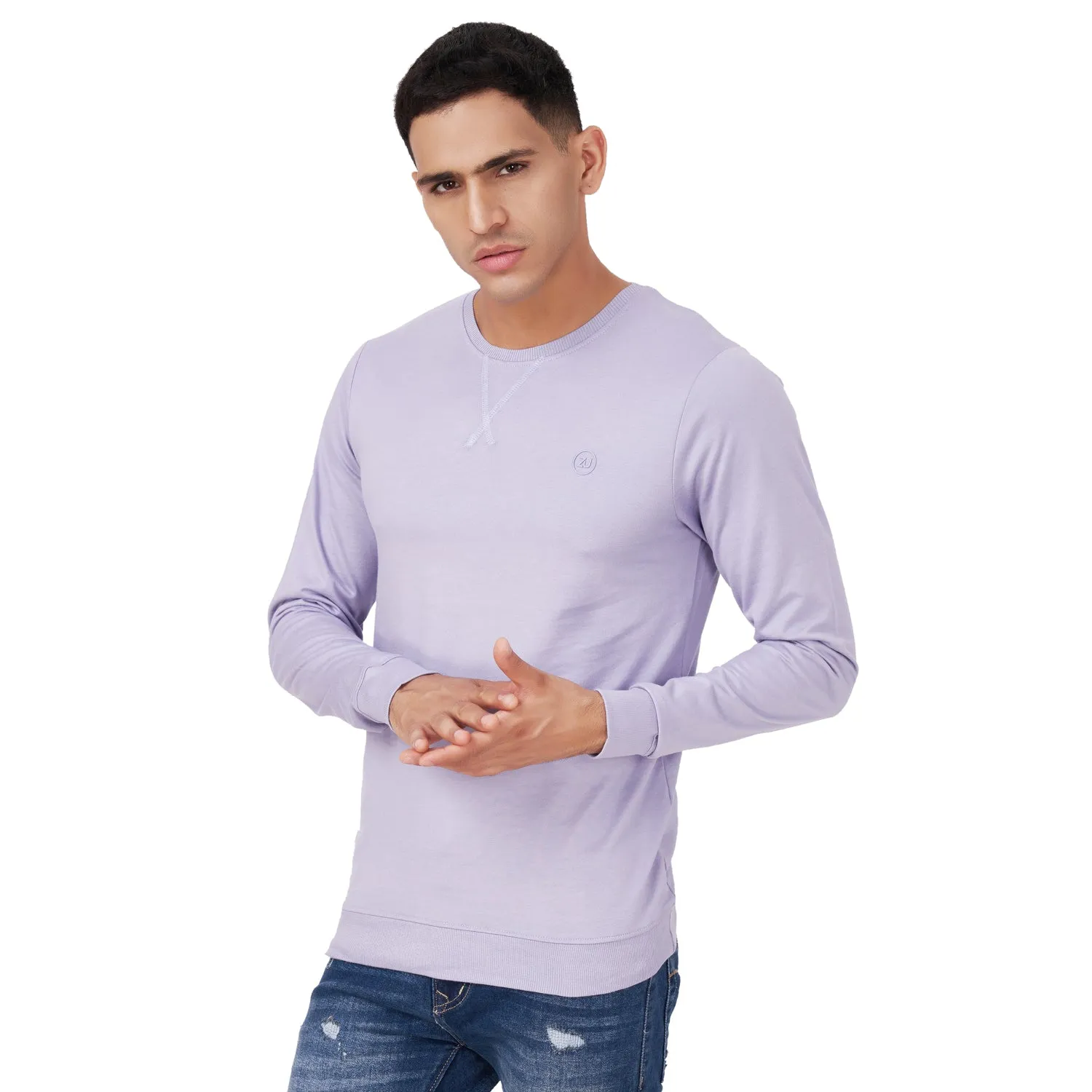 100% Cotton Round Neck Solid Regular Fit Full Sleeve Sweatshirt