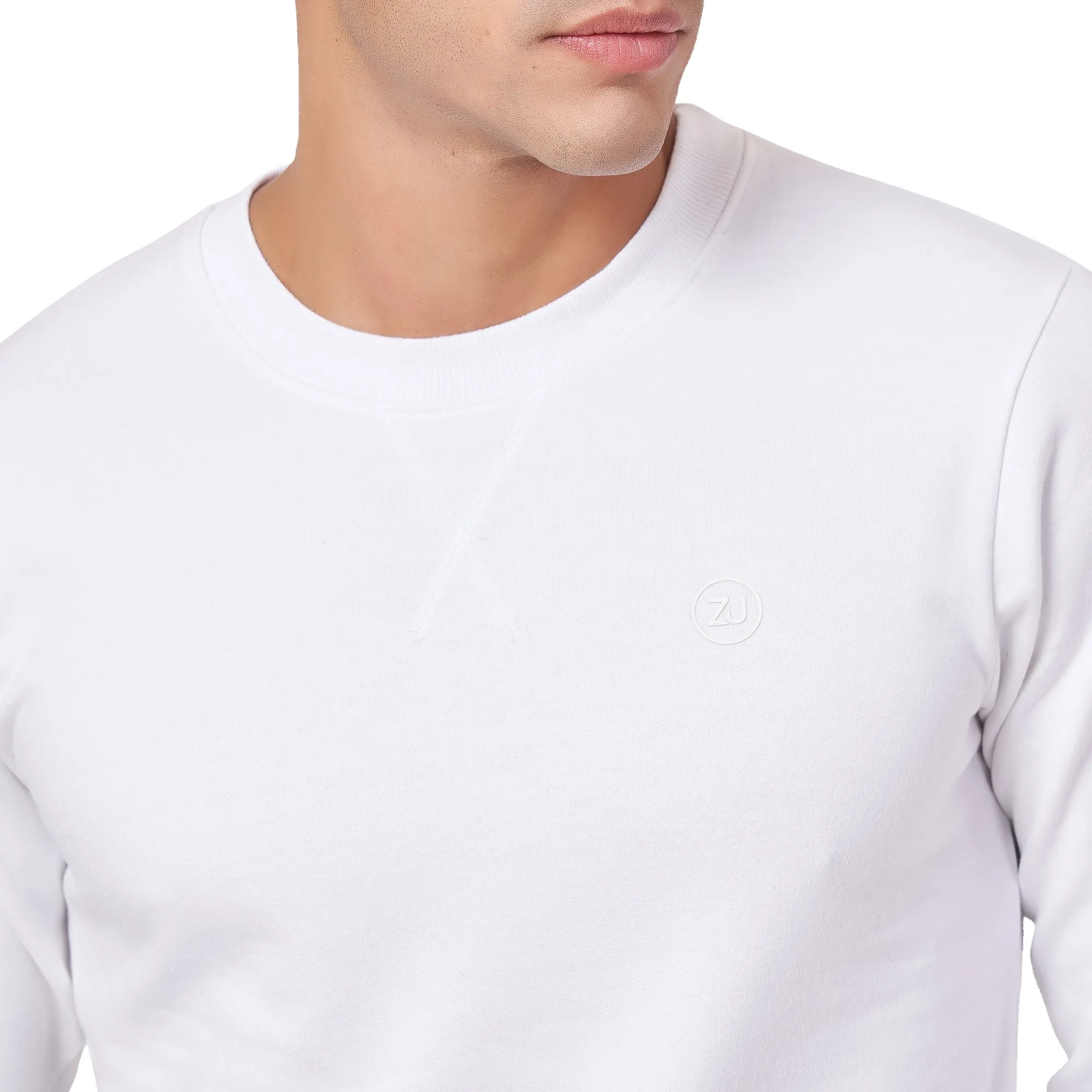 100% Cotton Round Neck Solid Regular Fit Full Sleeve Sweatshirt