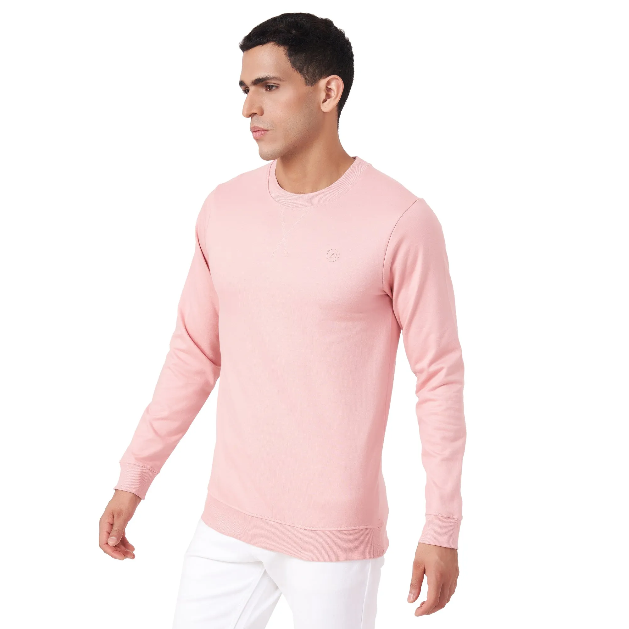 100% Cotton Round Neck Solid Regular Fit Full Sleeve Sweatshirt