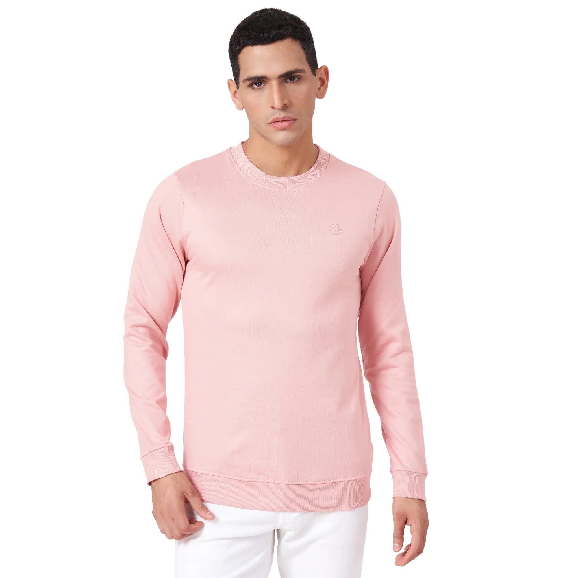 100% Cotton Round Neck Solid Regular Fit Full Sleeve Sweatshirt