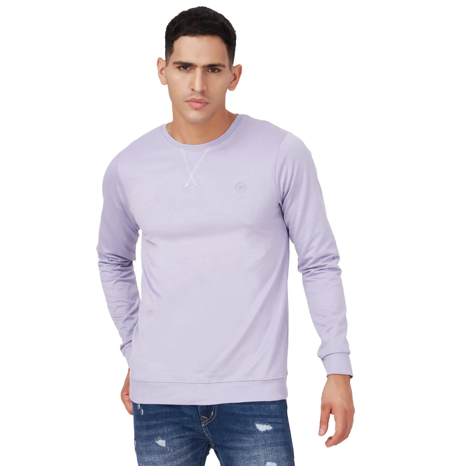 100% Cotton Round Neck Solid Regular Fit Full Sleeve Sweatshirt