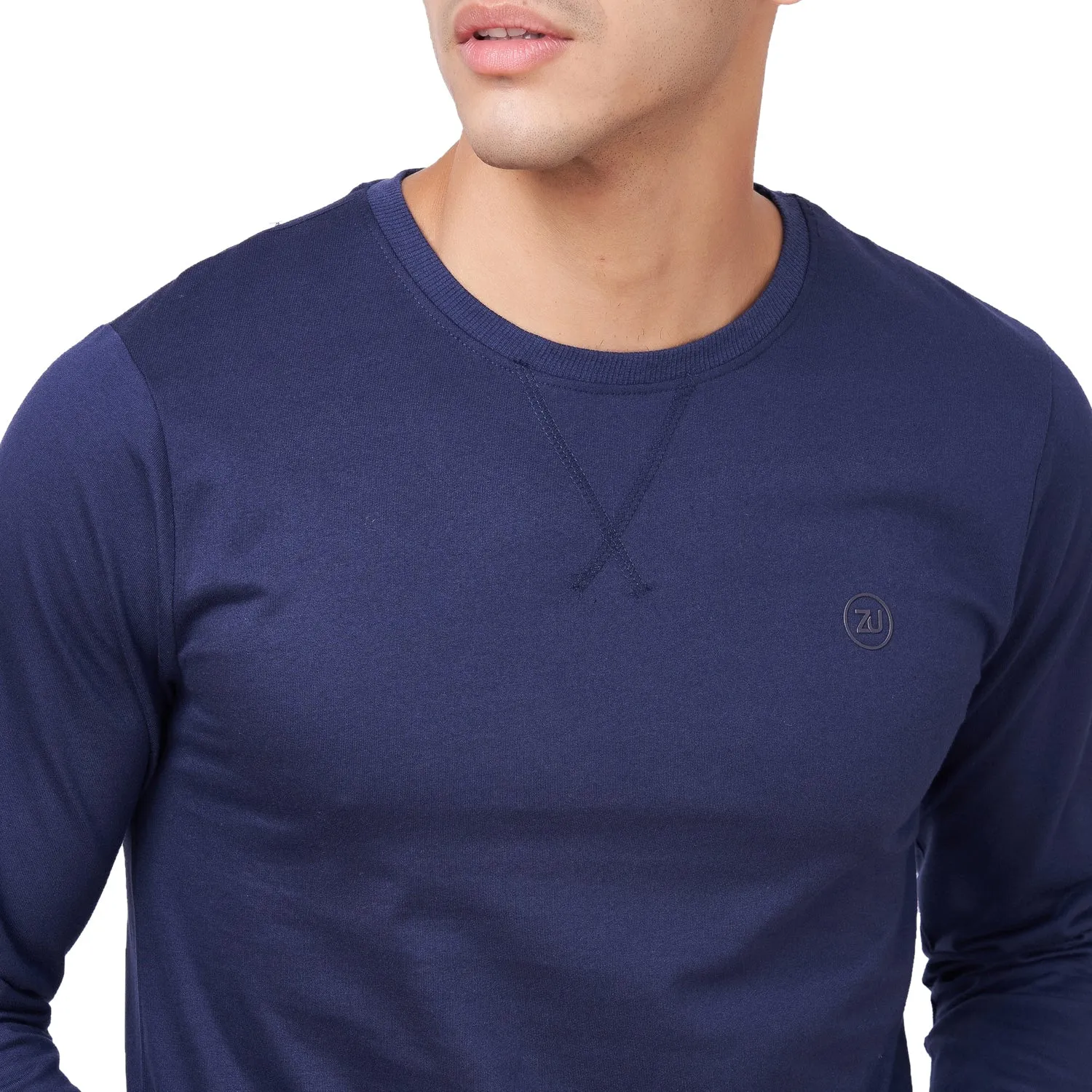 100% Cotton Round Neck Solid Regular Fit Full Sleeve Sweatshirt