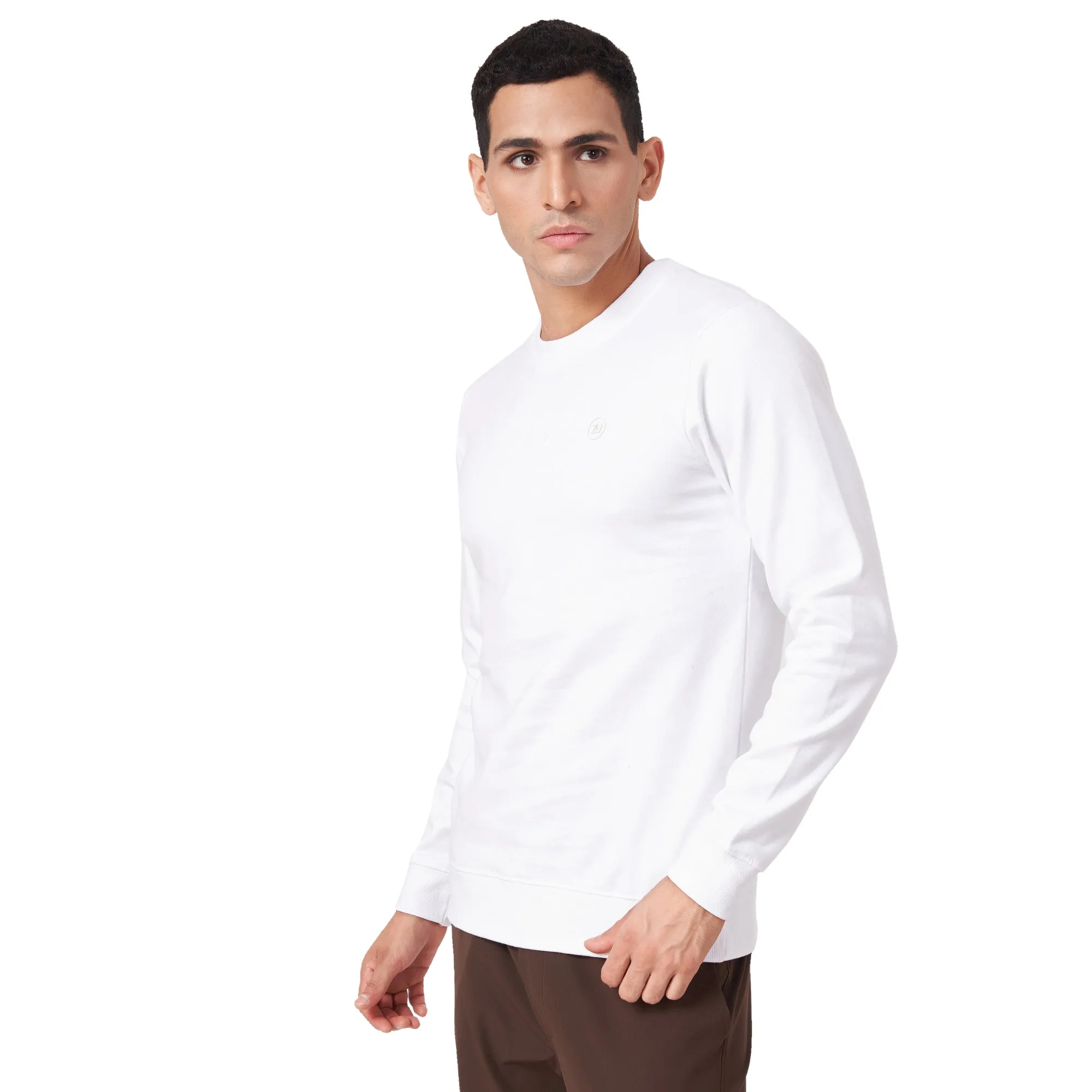 100% Cotton Round Neck Solid Regular Fit Full Sleeve Sweatshirt