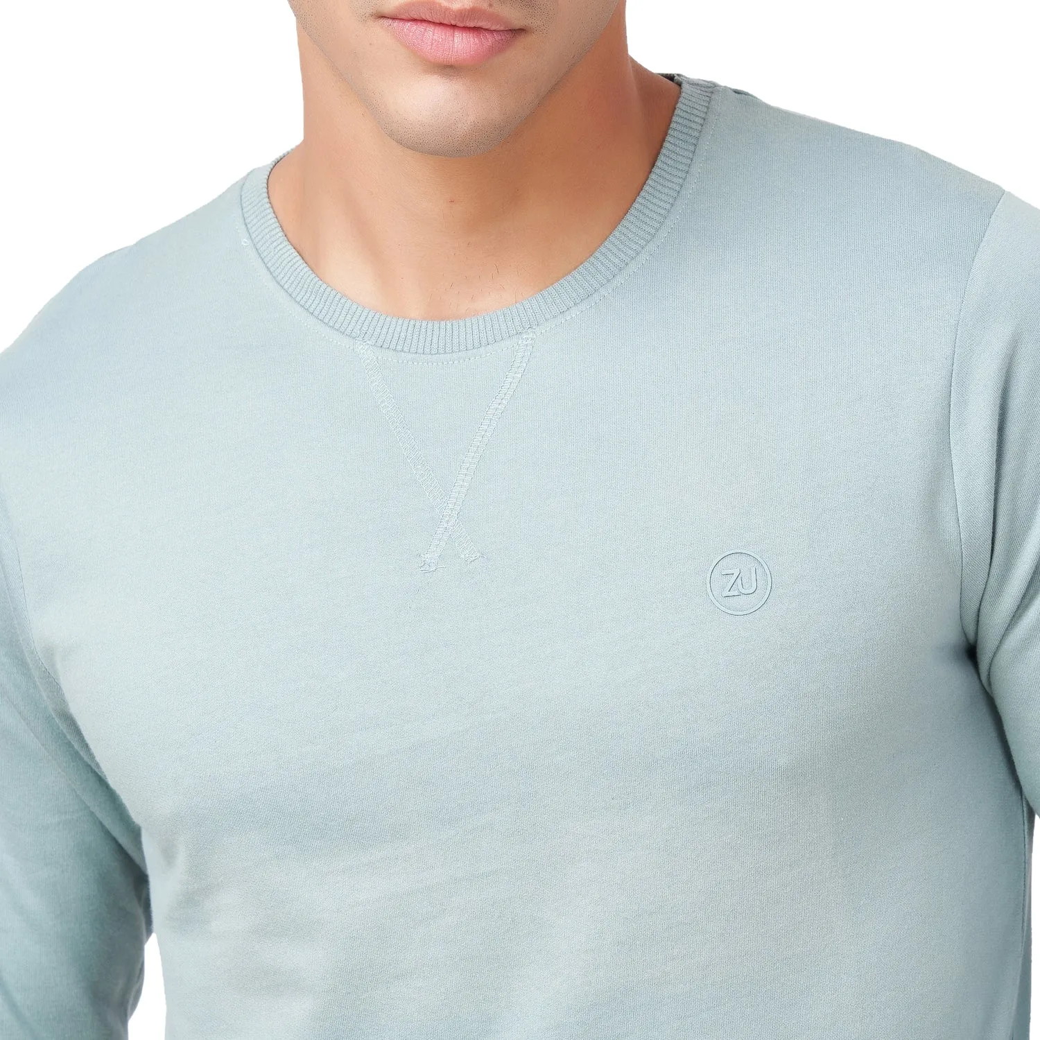 100% Cotton Round Neck Solid Regular Fit Full Sleeve Sweatshirt