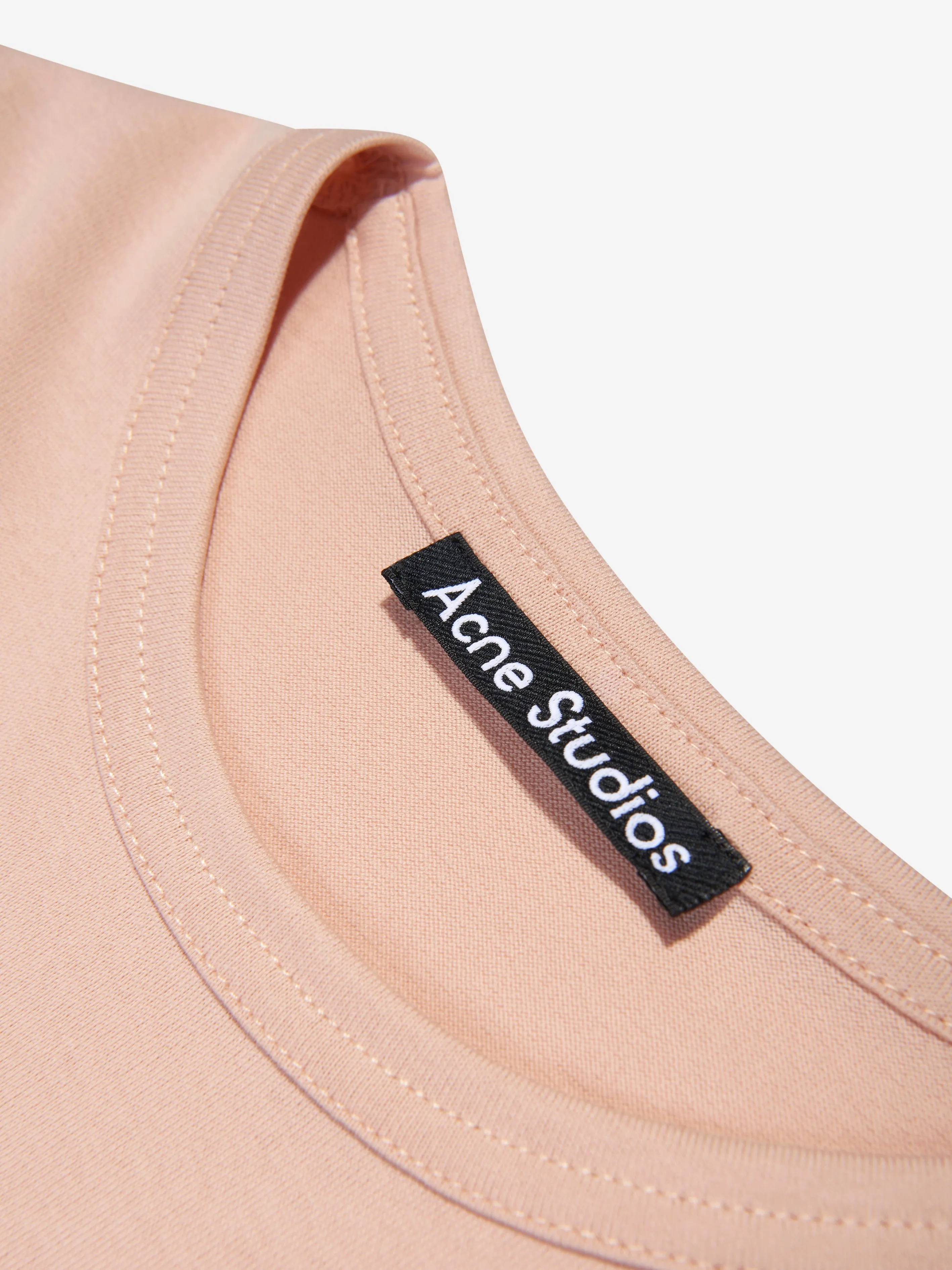 Acne Studios Kids Mini Nash Face Logo Patch T-Shirt in Pink