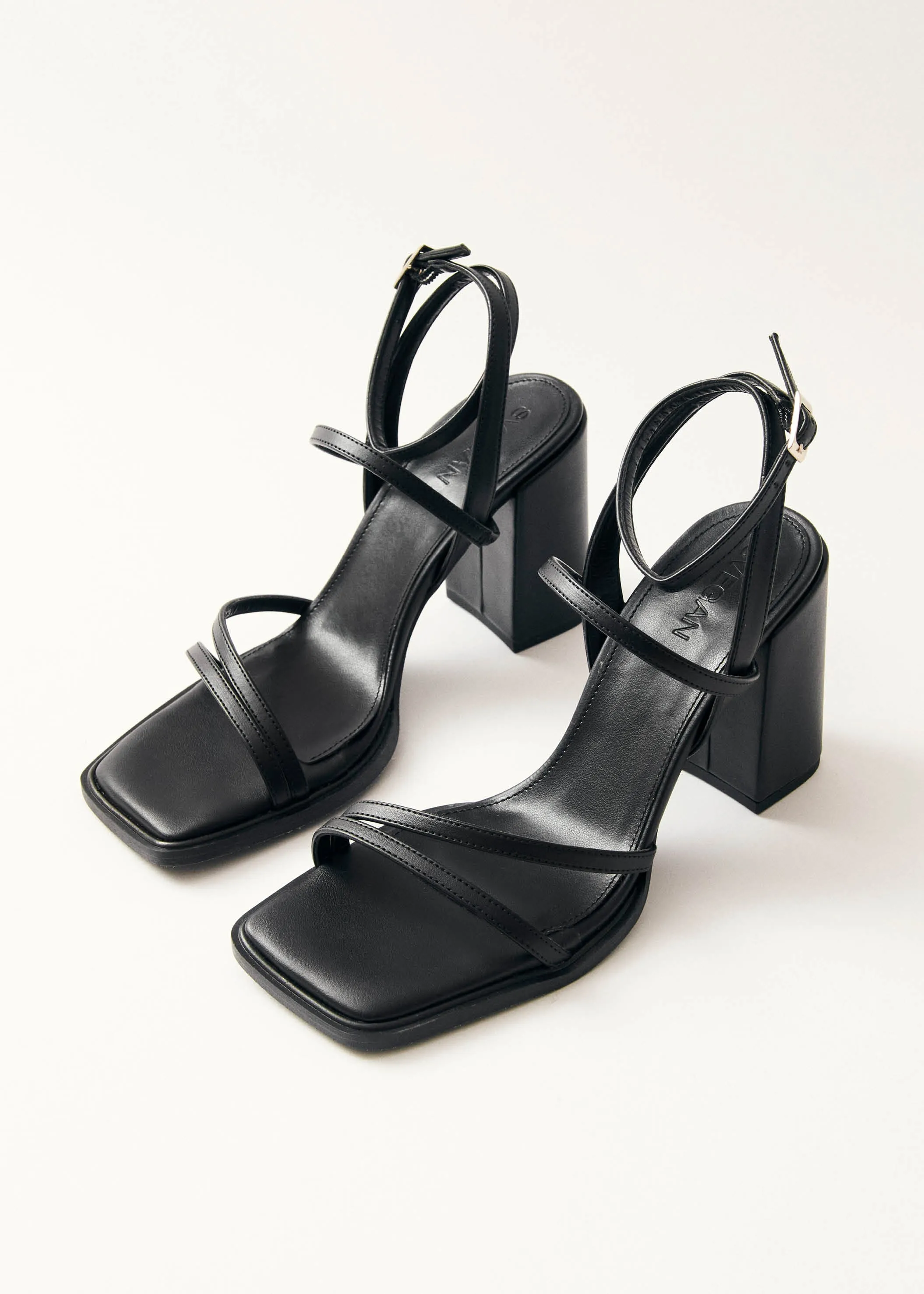 Alexa Black Vegan Leather Sandals