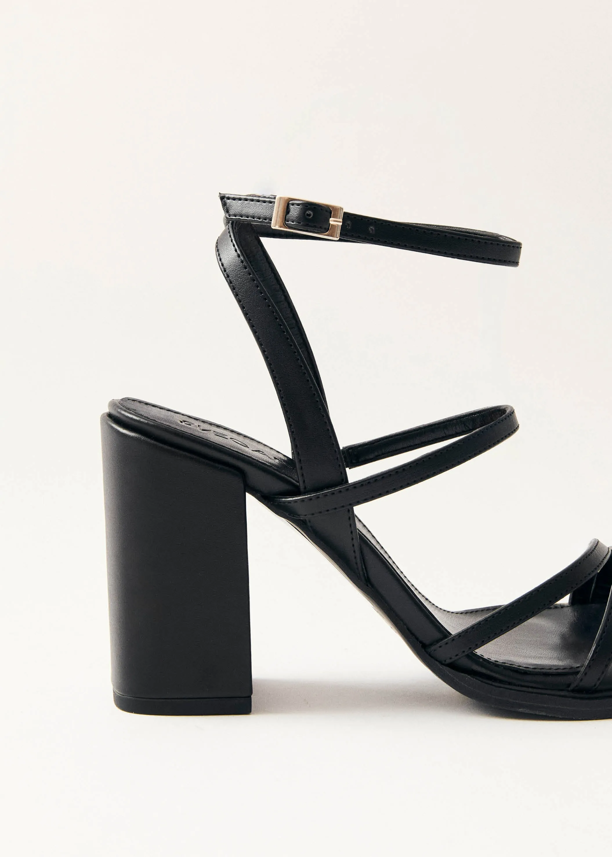 Alexa Black Vegan Leather Sandals