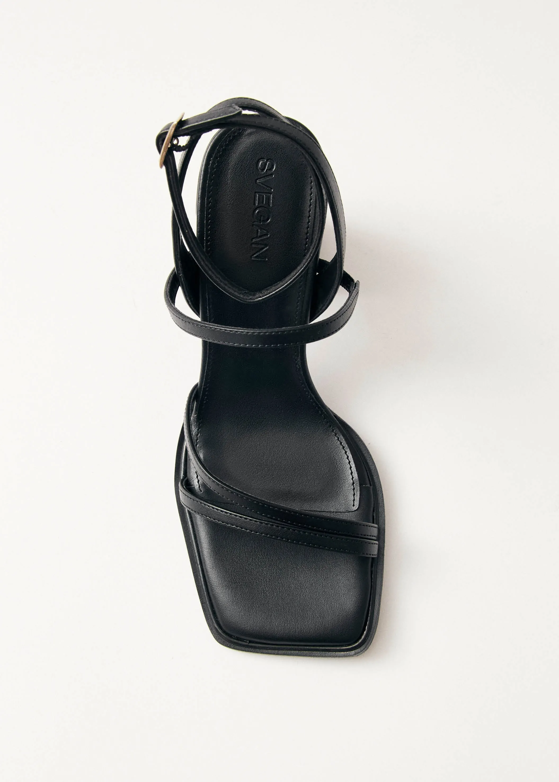 Alexa Black Vegan Leather Sandals