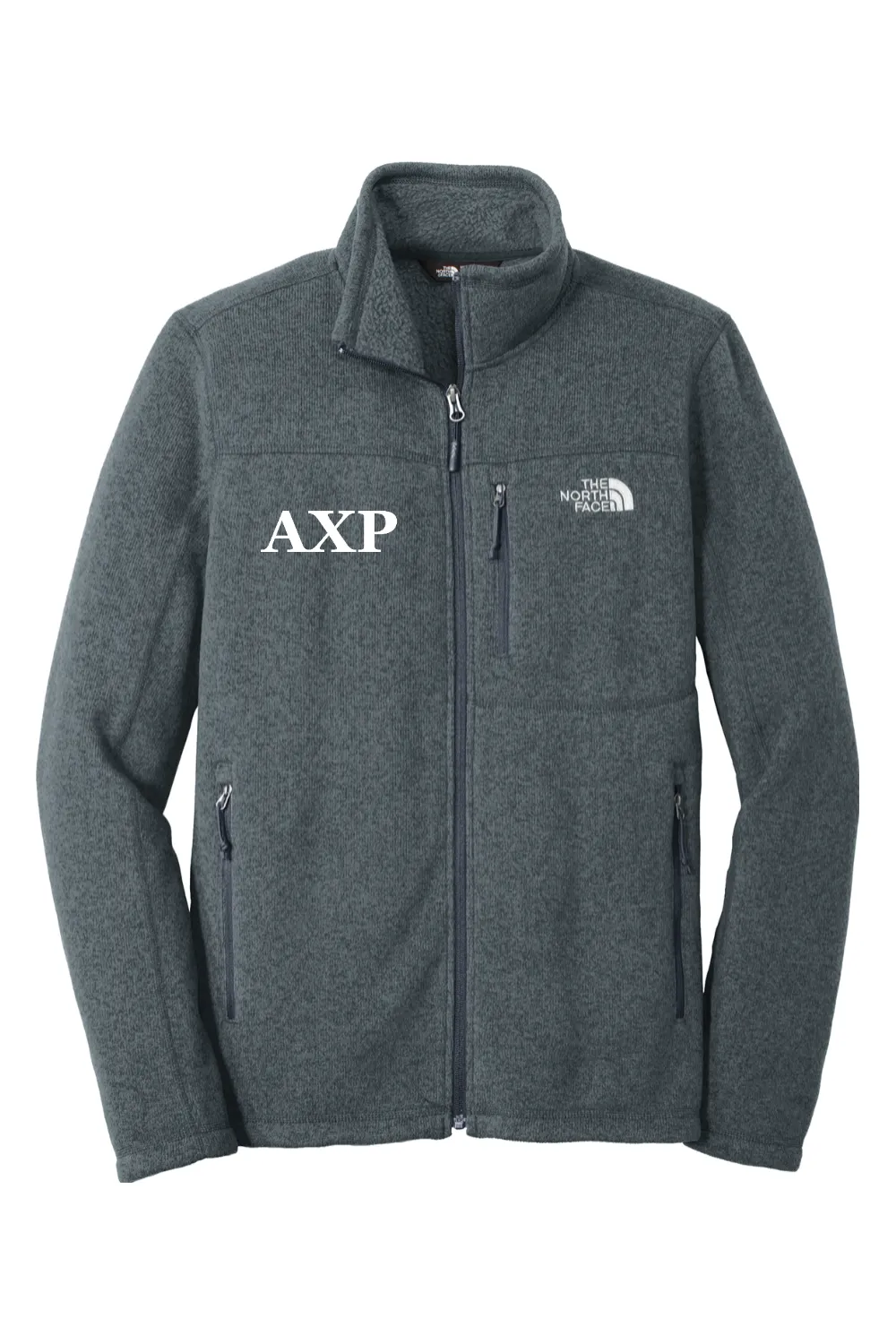 Alpha Chi Rho - North Face Sweater Fleece Jacket - White Embroidered Letters