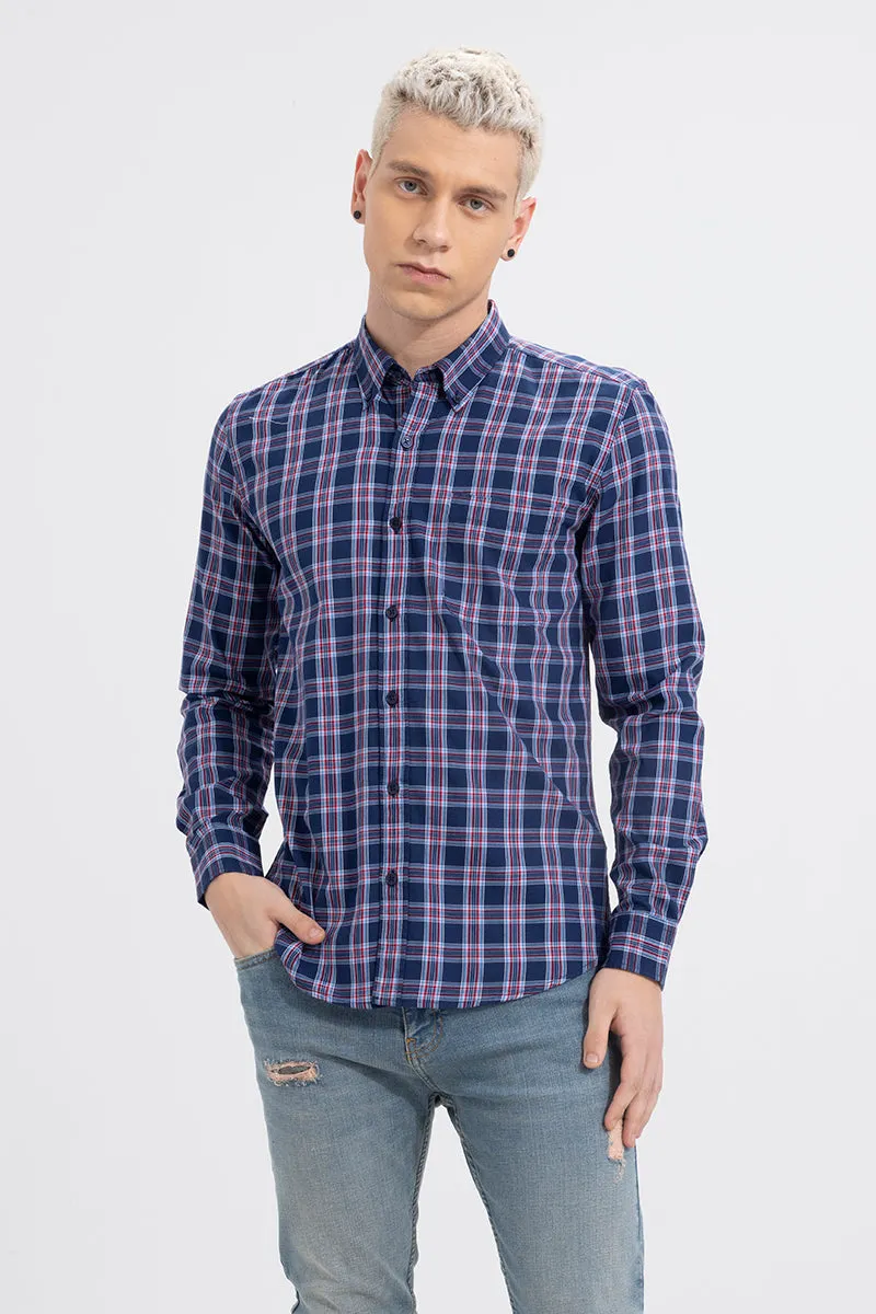 Alternate Square Check Navy Shirt