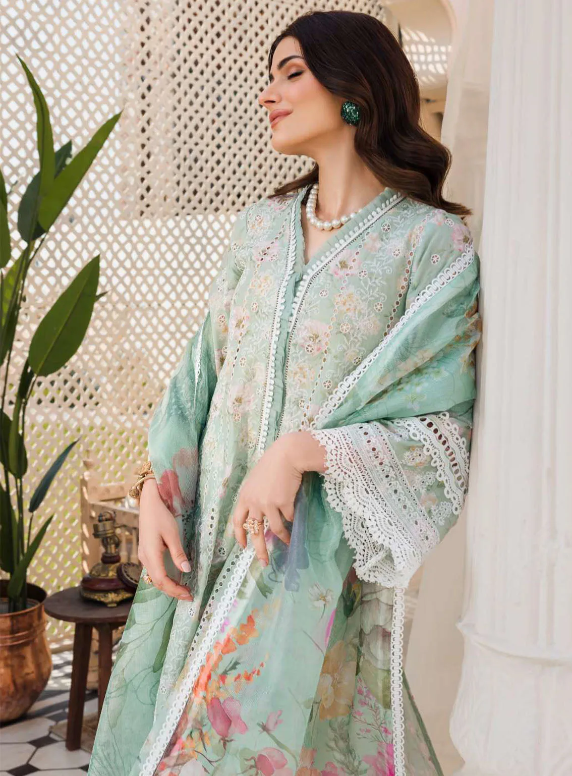 Amal By Motifz Digital Embroidered Lawn 3 Piece Unstitched Suit MT24A 4624-ALASKA