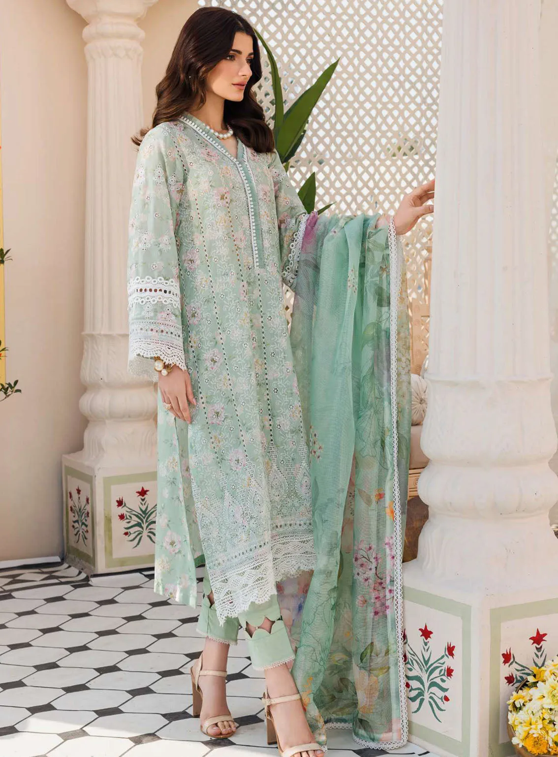 Amal By Motifz Digital Embroidered Lawn 3 Piece Unstitched Suit MT24A 4624-ALASKA