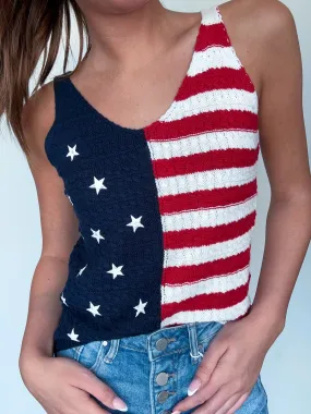 American Flag Sweater Tank