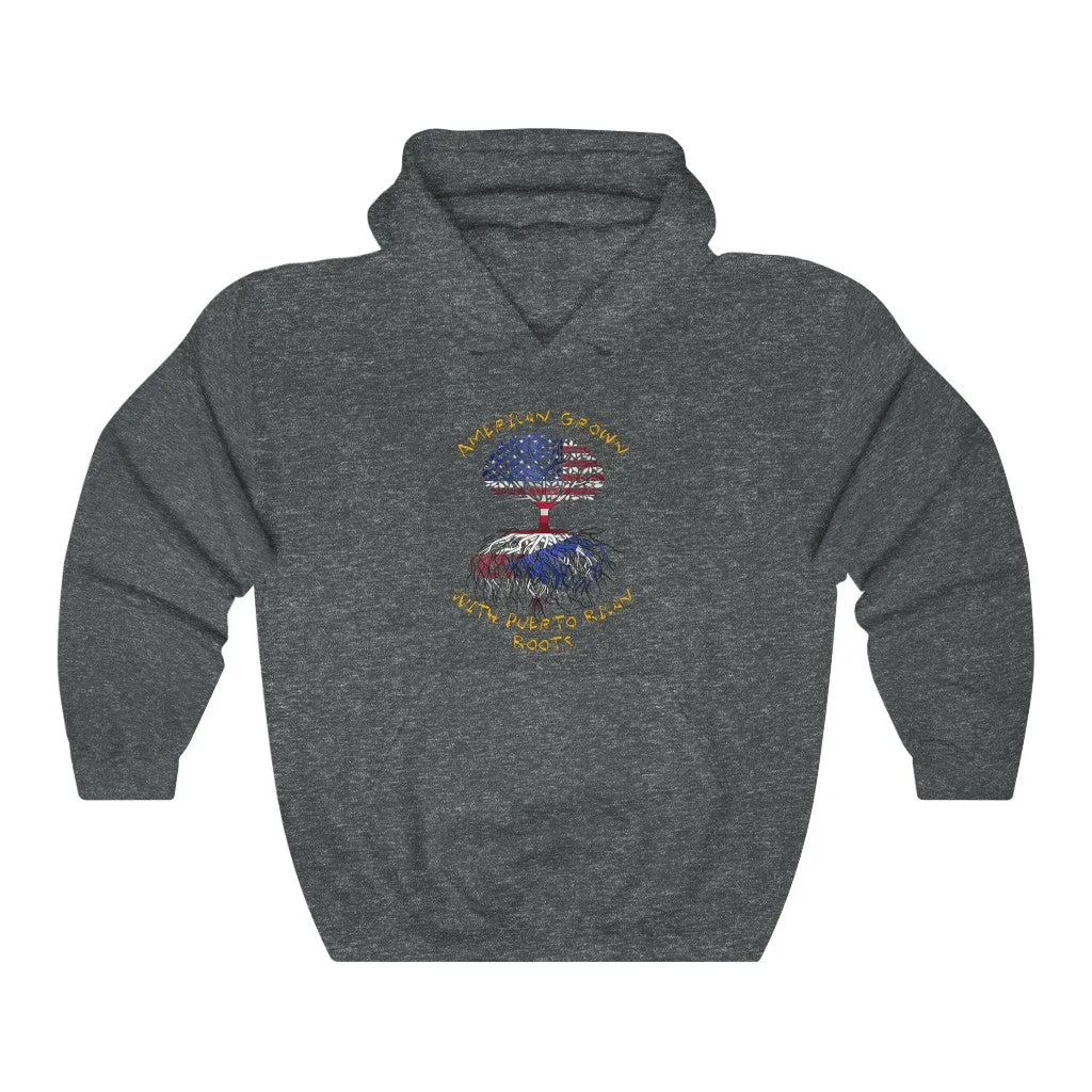 American Grown W/ PR ROOTS - Unisex Heavy Blend™ Hooded Sweatshirt