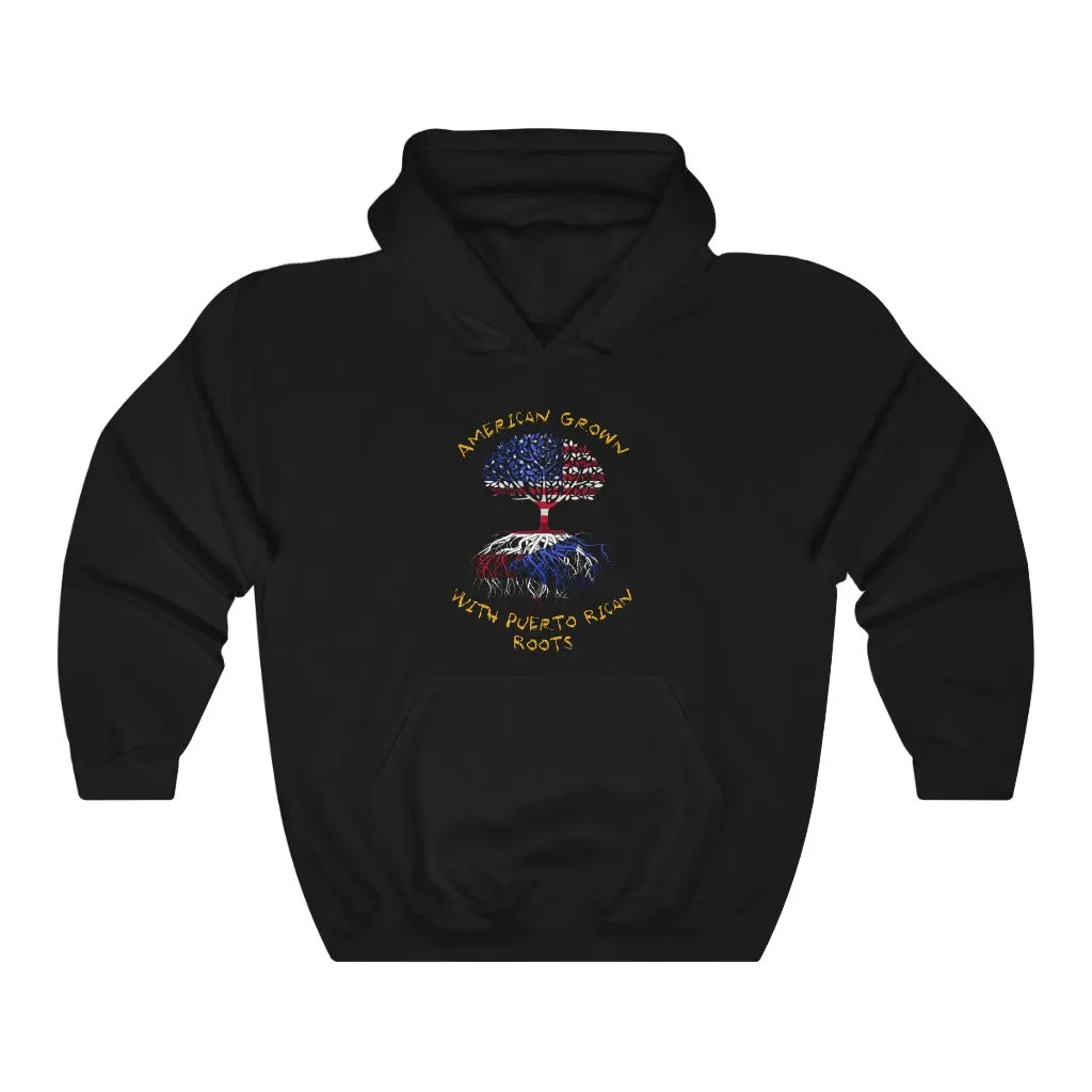 American Grown W/ PR ROOTS - Unisex Heavy Blend™ Hooded Sweatshirt