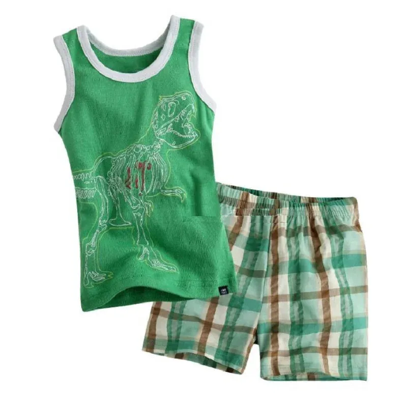 Baby Boy Animal Crab Plaid Pajama Sleepwear Set