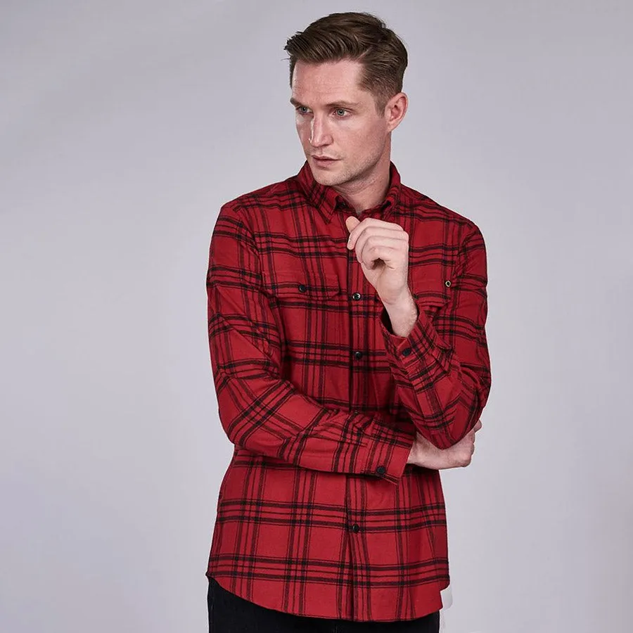 Barbour International - Bold Line Check Shirt in Crimson