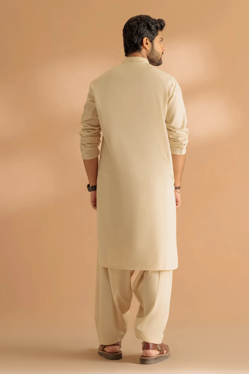 BEIGE-BLENDED-KURTA SHALWAR - (KSRS24-037)