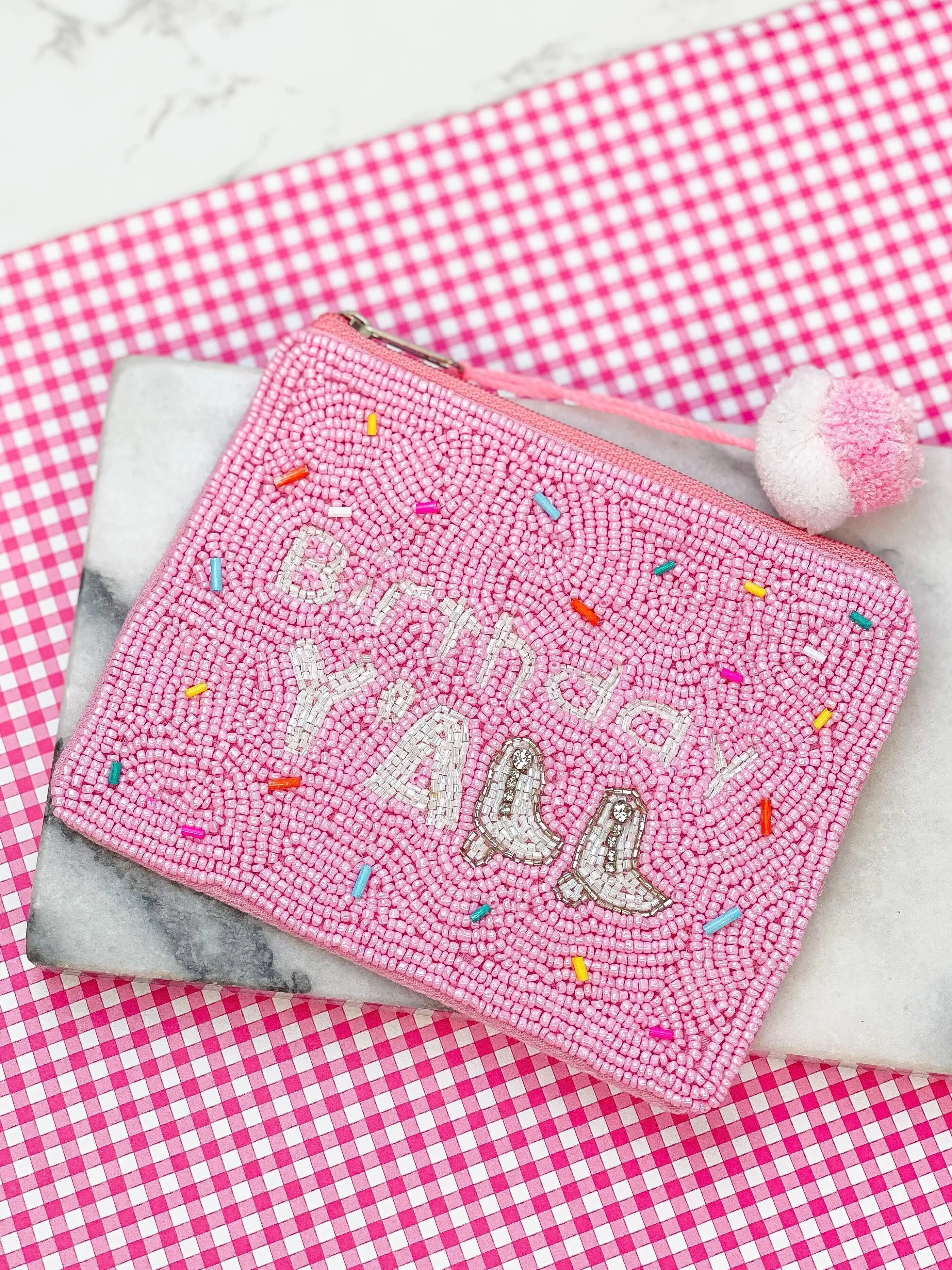 'Birthday Y'all' Beaded Zip Pouch