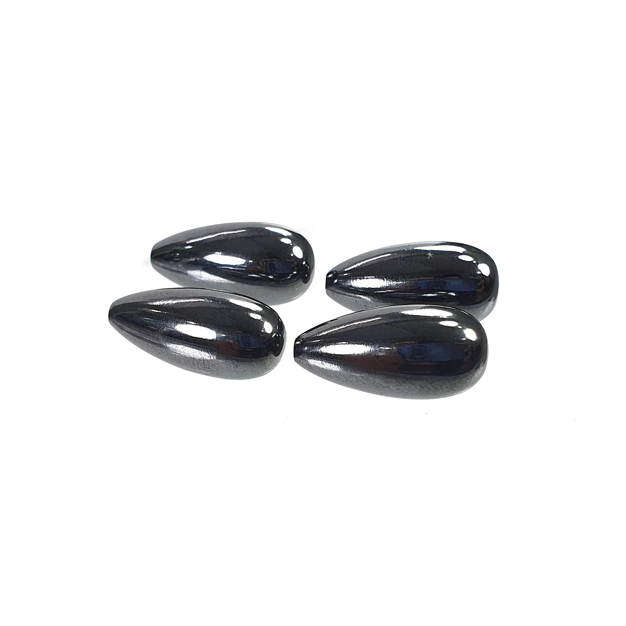 BLACK HEMATITE Gemstone Cabochon : 108.20cts Natural Untreated Unheated Hematite Tear Drop 20.5mm 4pcs