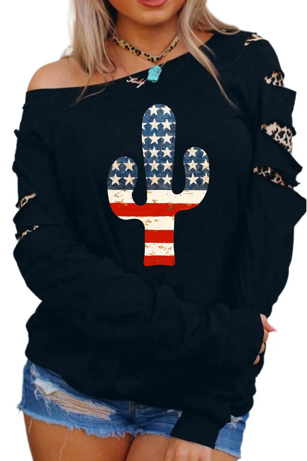 Black Sweatshirts for Women Crewneck Tops Long Sleeve Print Pullover Tops