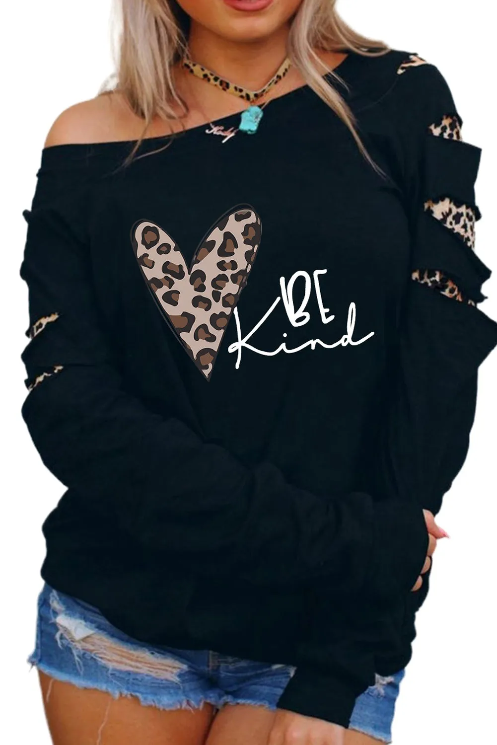 Black Sweatshirts for Women Crewneck Tops Long Sleeve Print Pullover Tops