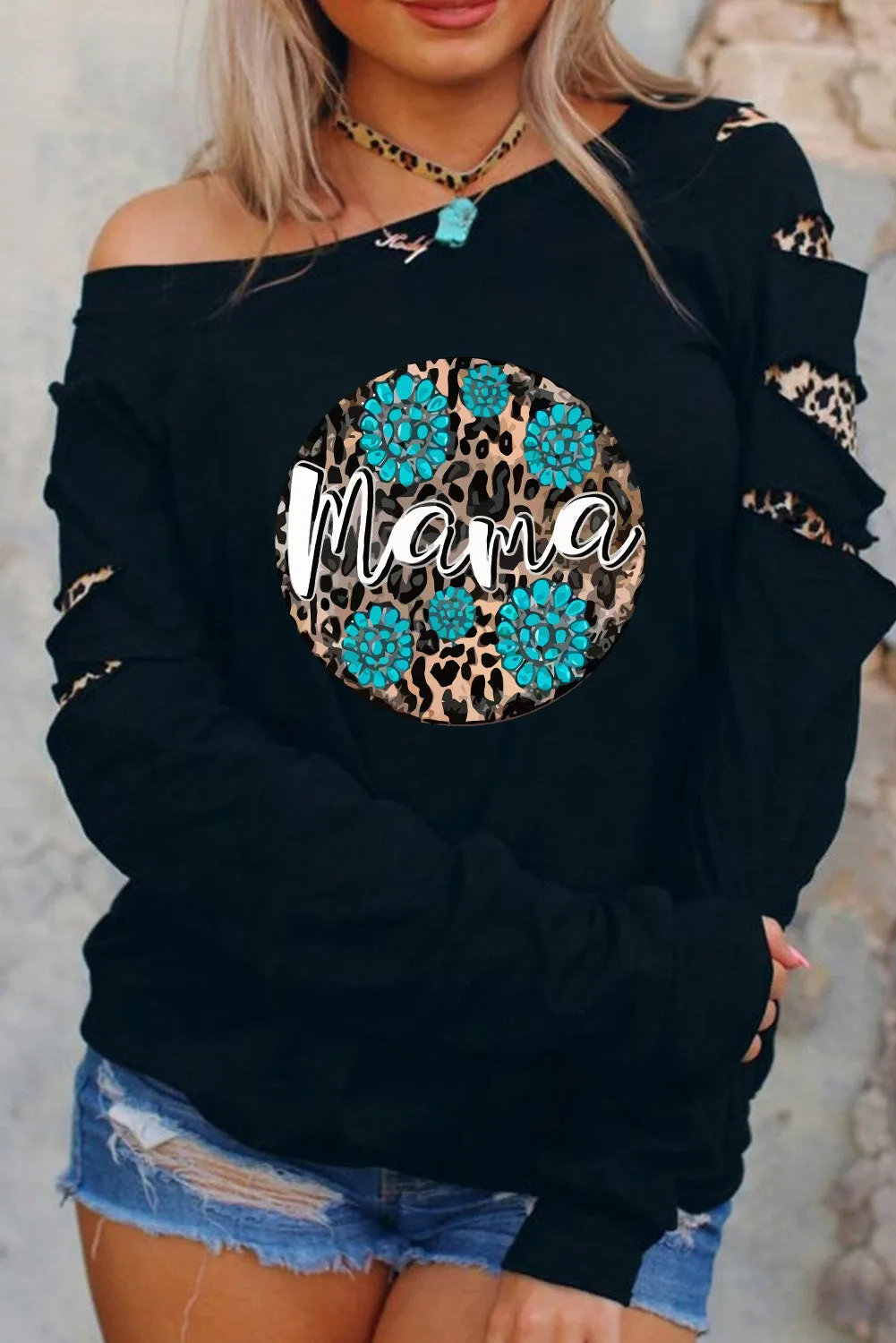 Black Sweatshirts for Women Crewneck Tops Long Sleeve Print Pullover Tops