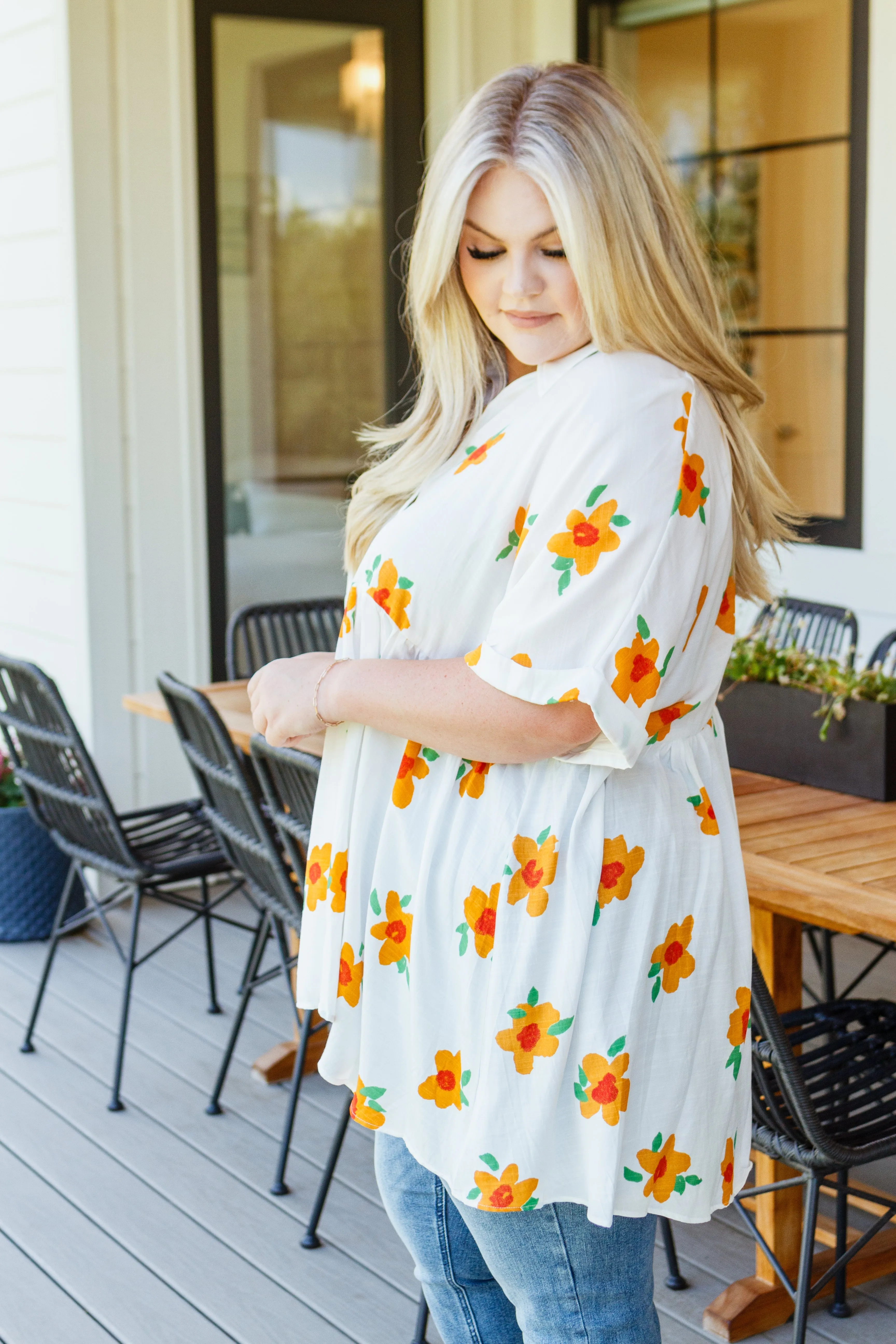 Blissed Out Button Up Babydoll Tunic- USE CODE SPRING24 for 40% OFF!!!!