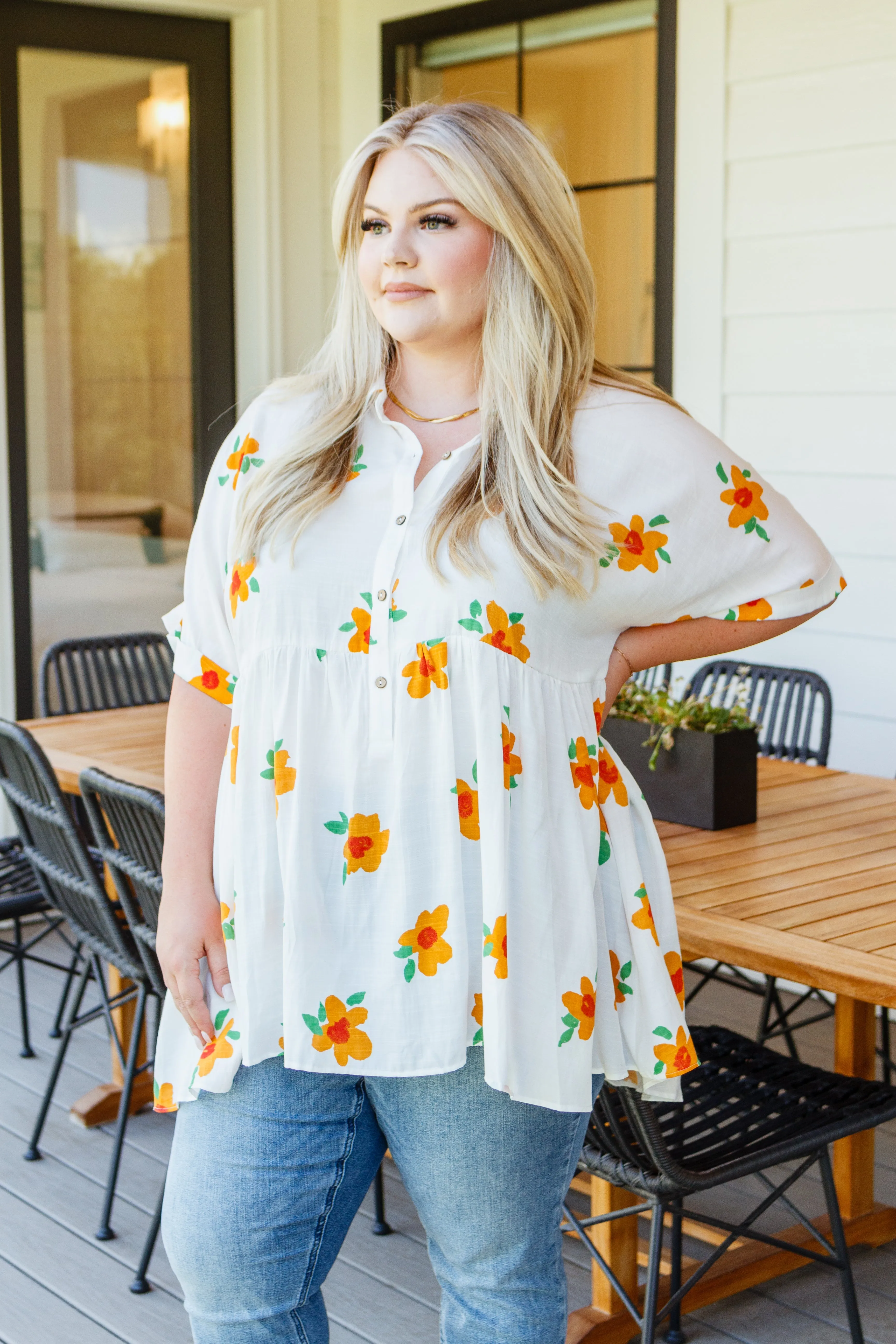 Blissed Out Button Up Babydoll Tunic- USE CODE SPRING24 for 40% OFF!!!!