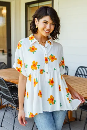 Blissed Out Button Up Babydoll Tunic- USE CODE SPRING24 for 40% OFF!!!!