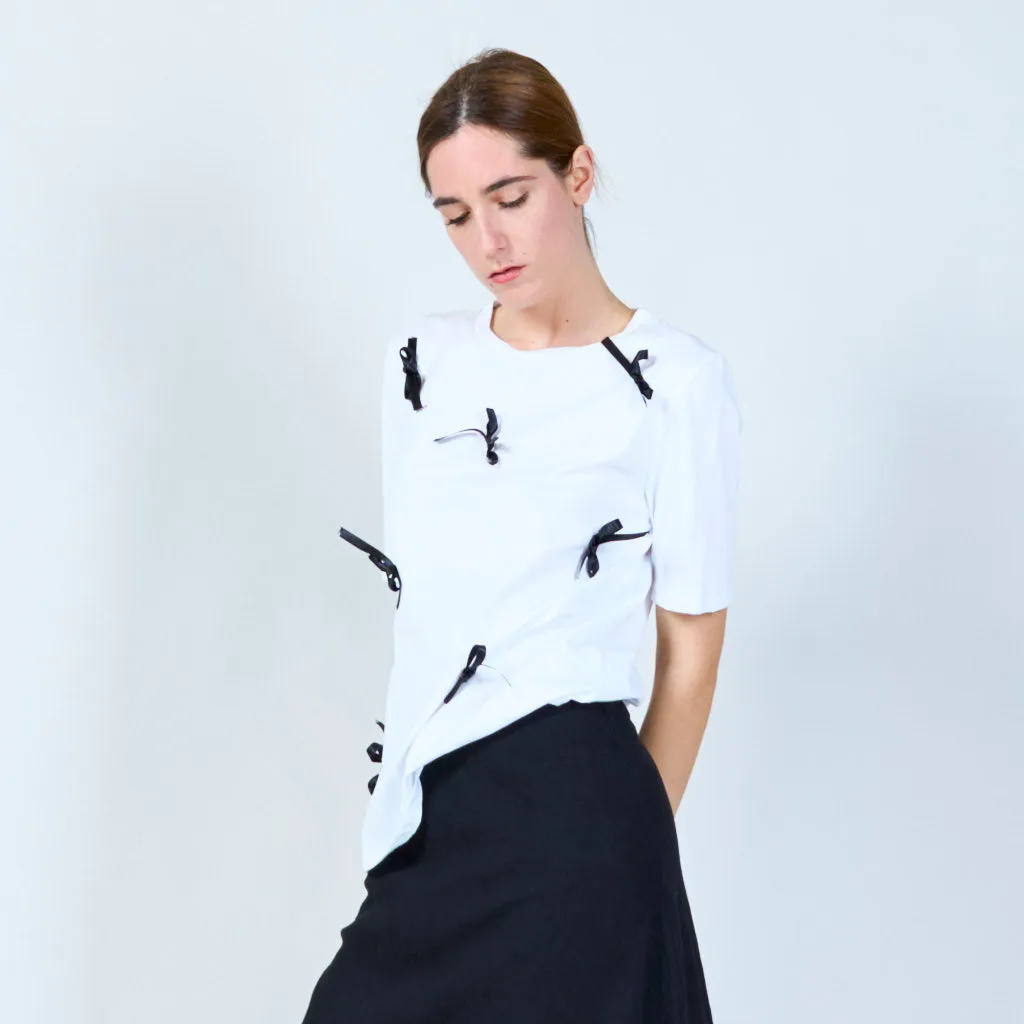 Bow accent t-shirt wholesale