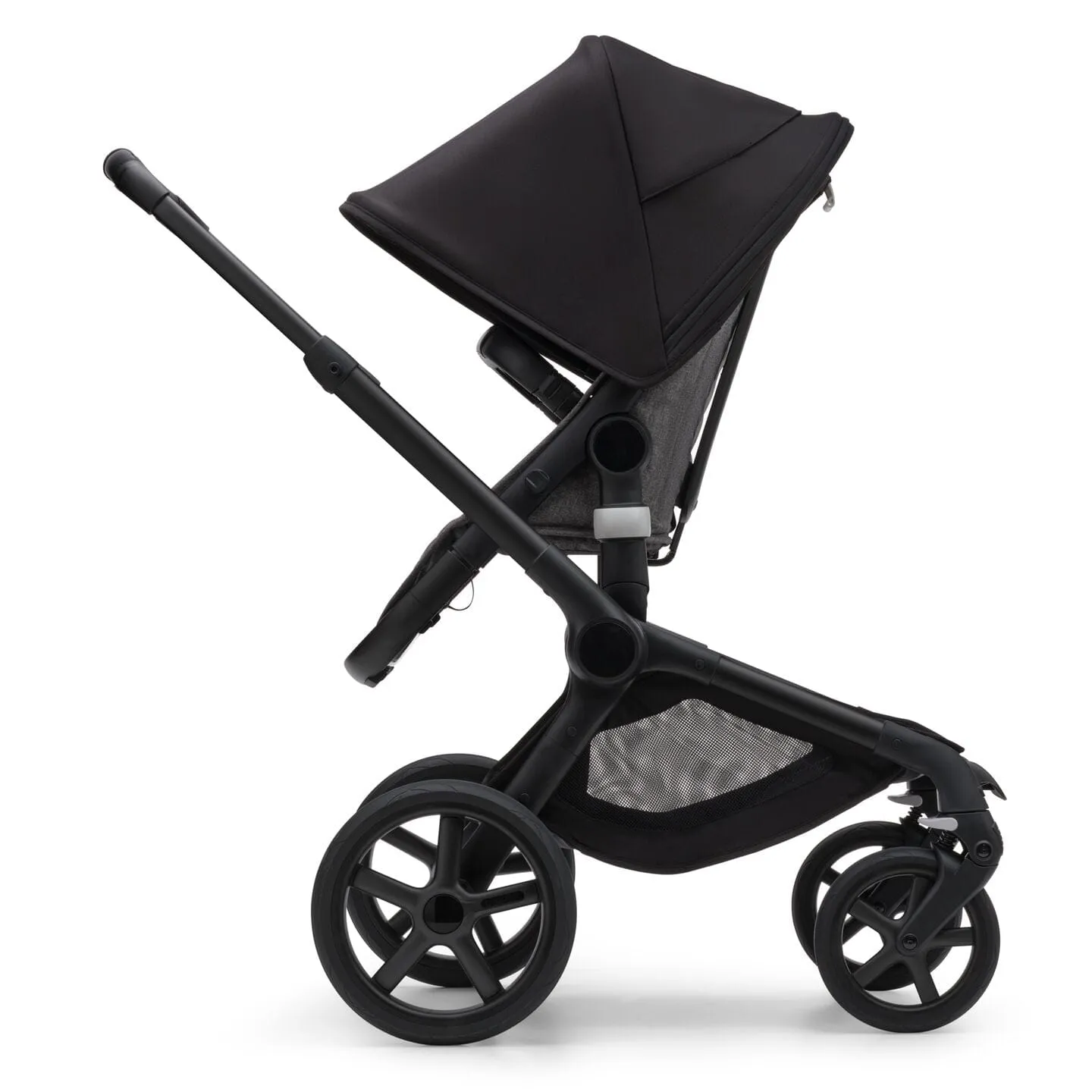 Bugaboo Fox 5, Nuna Turtle and Base Travel System - Black/Grey Melange/Midnight Black