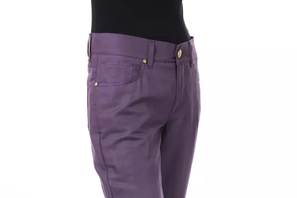 BYBLOS Purple Cotton Women Women's Pants