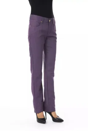 BYBLOS Purple Cotton Women Women's Pants