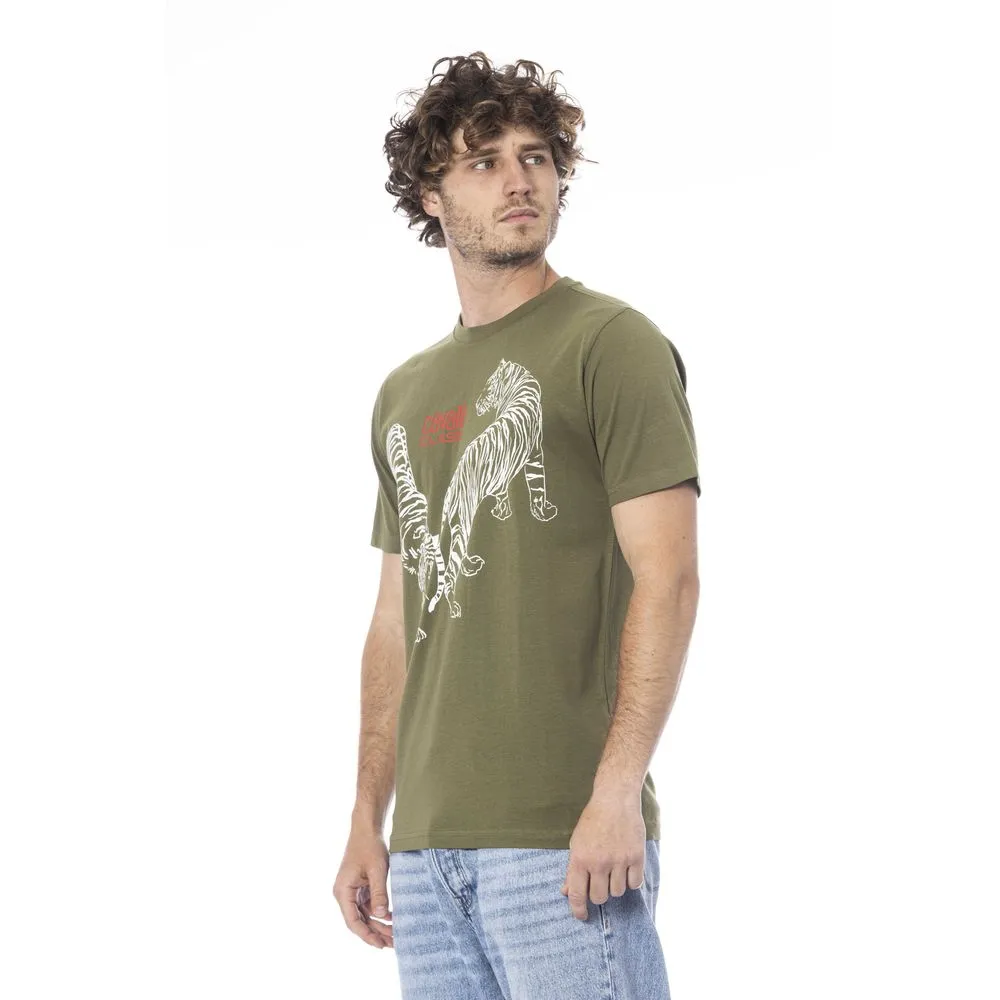 Cavalli Class Green Cotton Men Men's T-Shirt