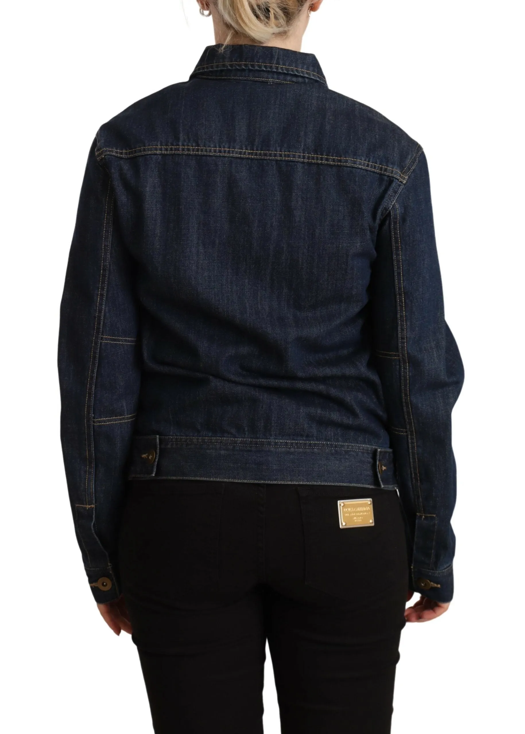 Chic Dark Blue Denim Jacket