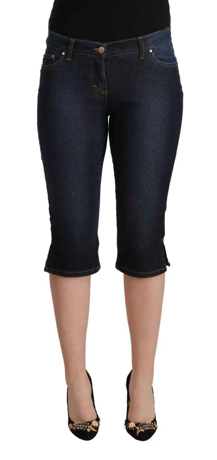 Chic Low Waist Capri Denim Pants